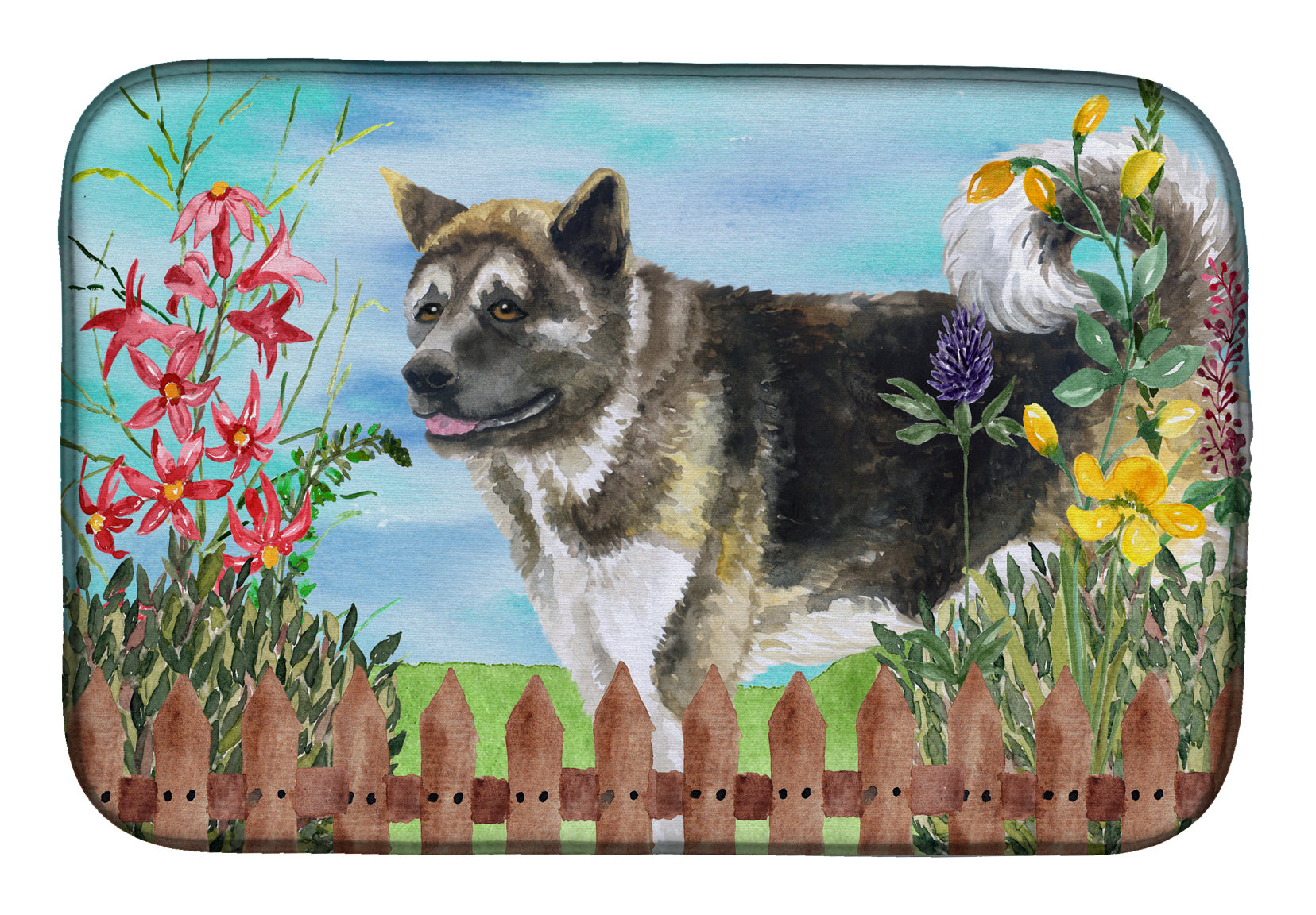 American Akita Spring Dish Drying Mat CK1231DDM  the-store.com.