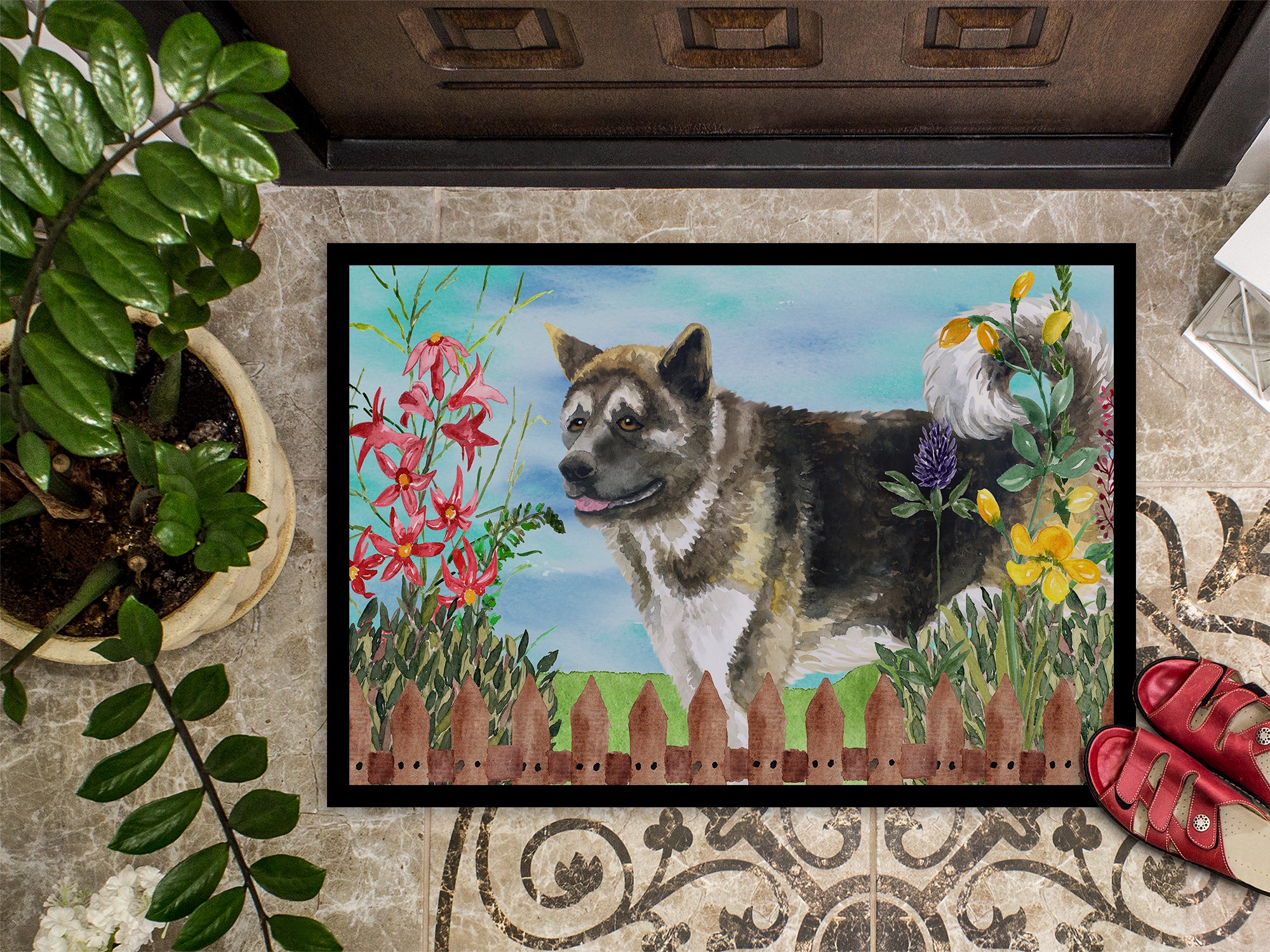 American Akita Spring Indoor or Outdoor Mat 18x27 CK1231MAT - the-store.com