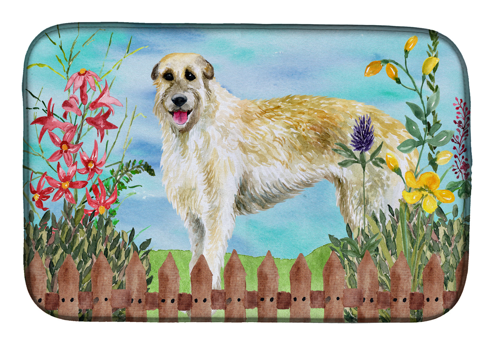 Irish Wolfhound Spring Dish Drying Mat CK1232DDM  the-store.com.