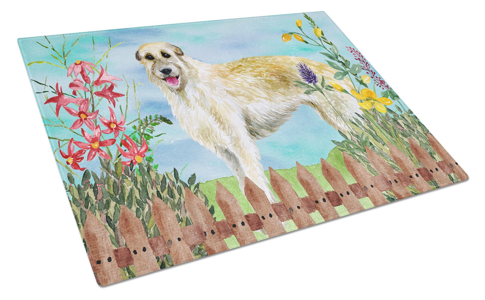 Irish Wolfhound Spring Glass Cutting Board Large CK1232LCB by Caroline's Treasures