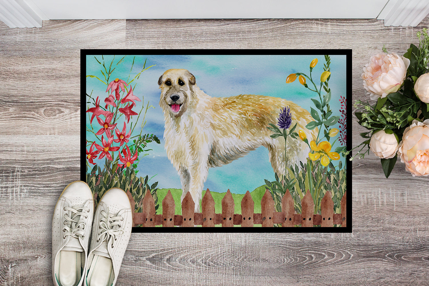 Irish Wolfhound Spring Indoor or Outdoor Mat 18x27 CK1232MAT - the-store.com