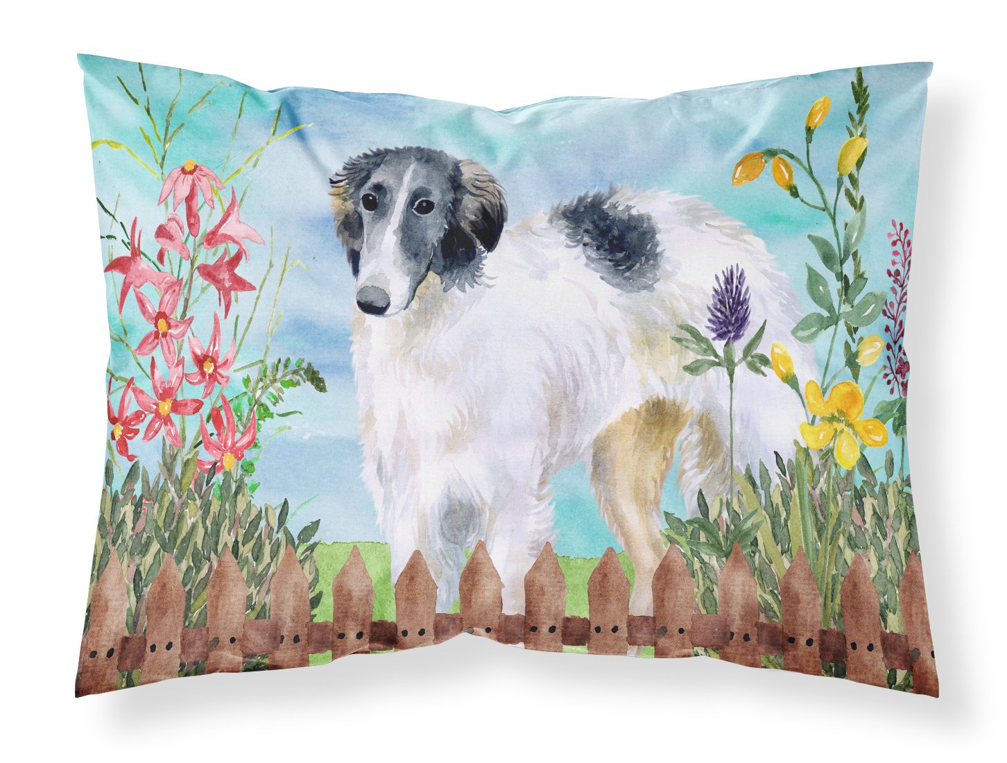 Borzoi Spring Fabric Standard Pillowcase CK1234PILLOWCASE by Caroline's Treasures