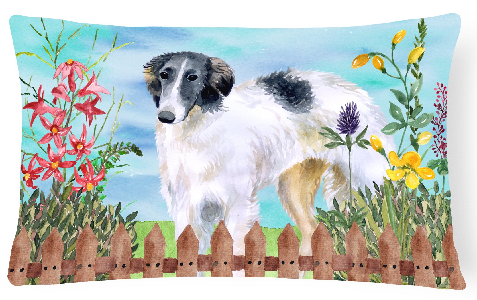 Borzoi Spring Canvas Fabric Decorative Pillow CK1234PW1216 by Caroline's Treasures