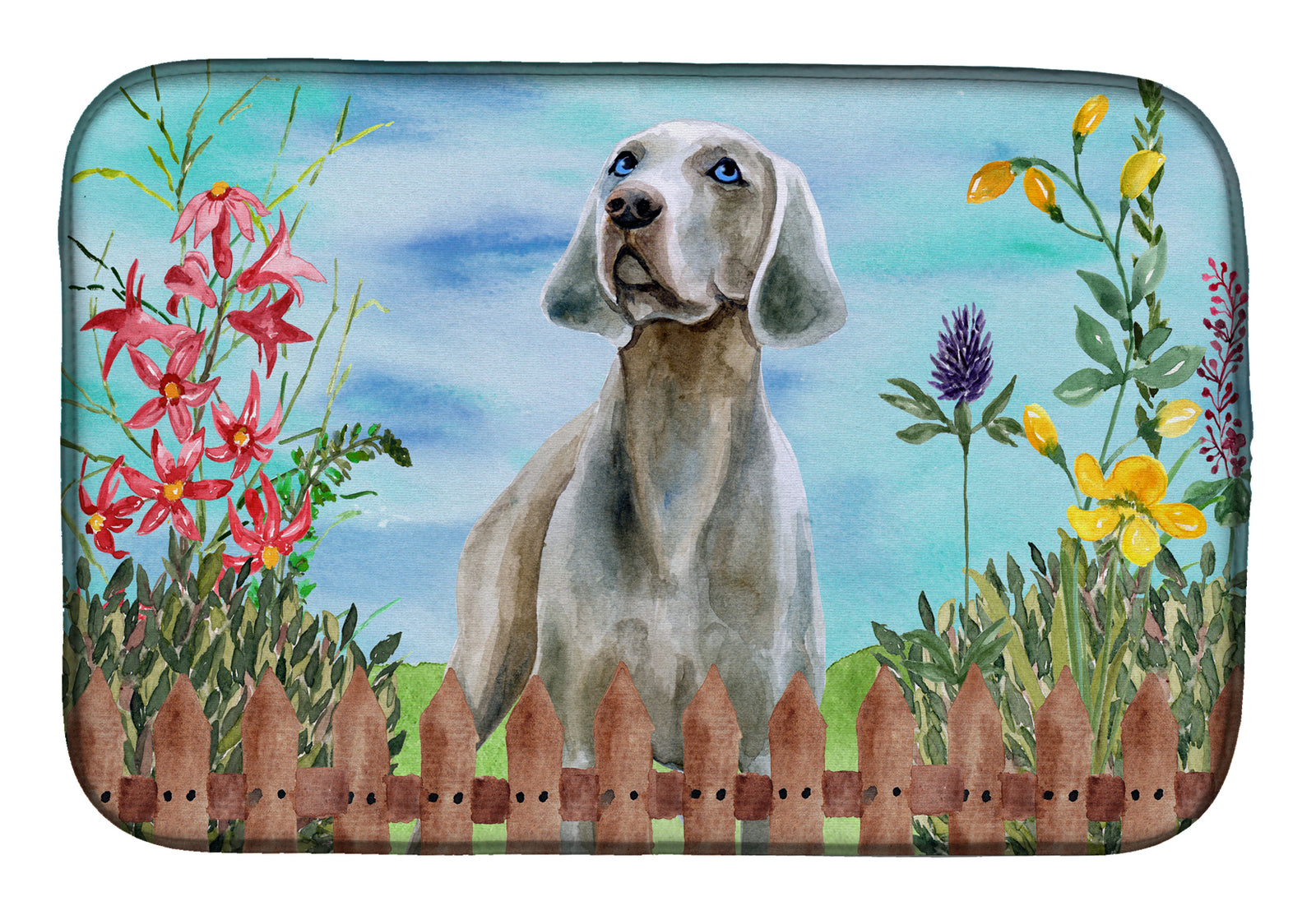 Weimaraner Spring Dish Drying Mat CK1236DDM  the-store.com.