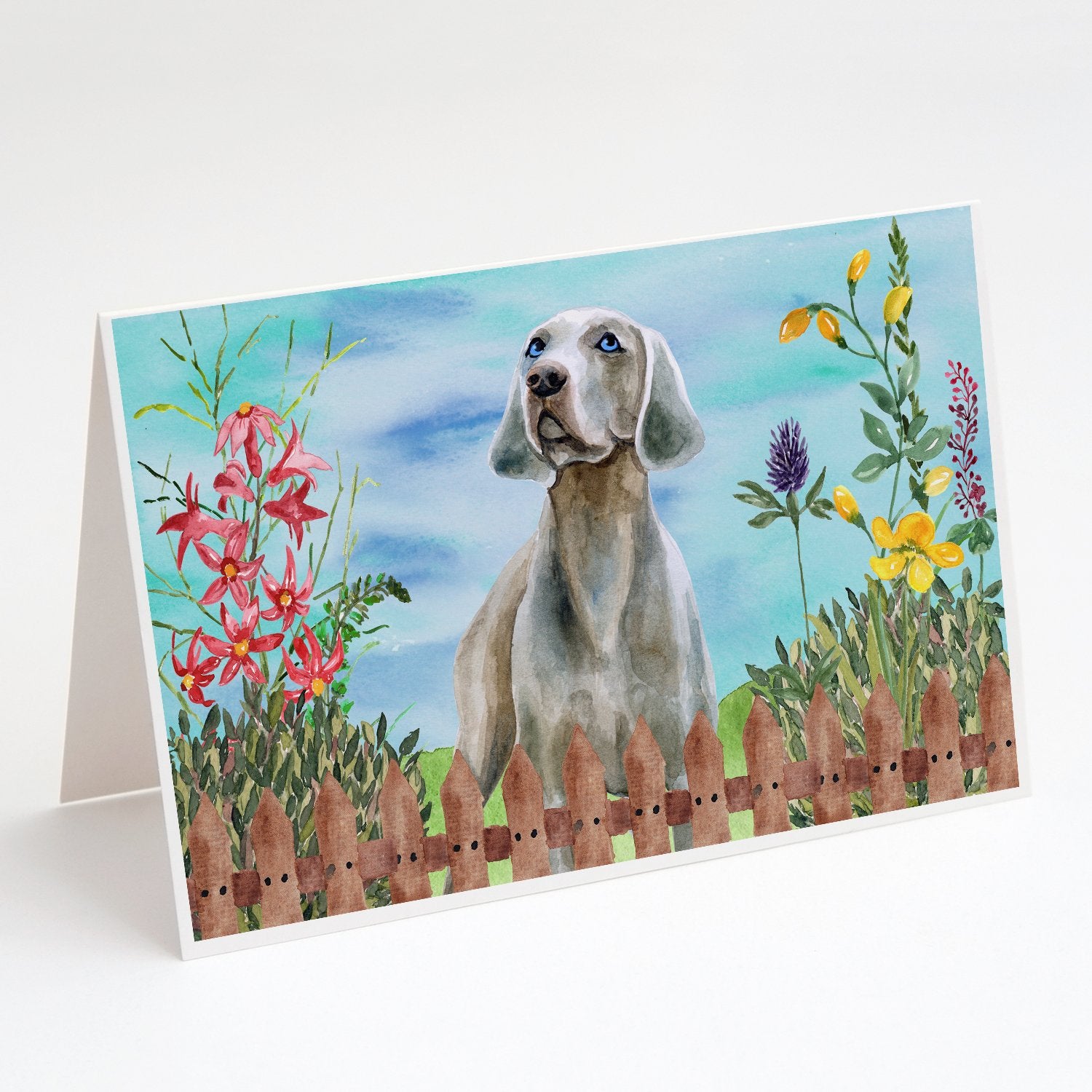 Buy this Weimaraner Spring Greeting Cards and Envelopes Pack of 8