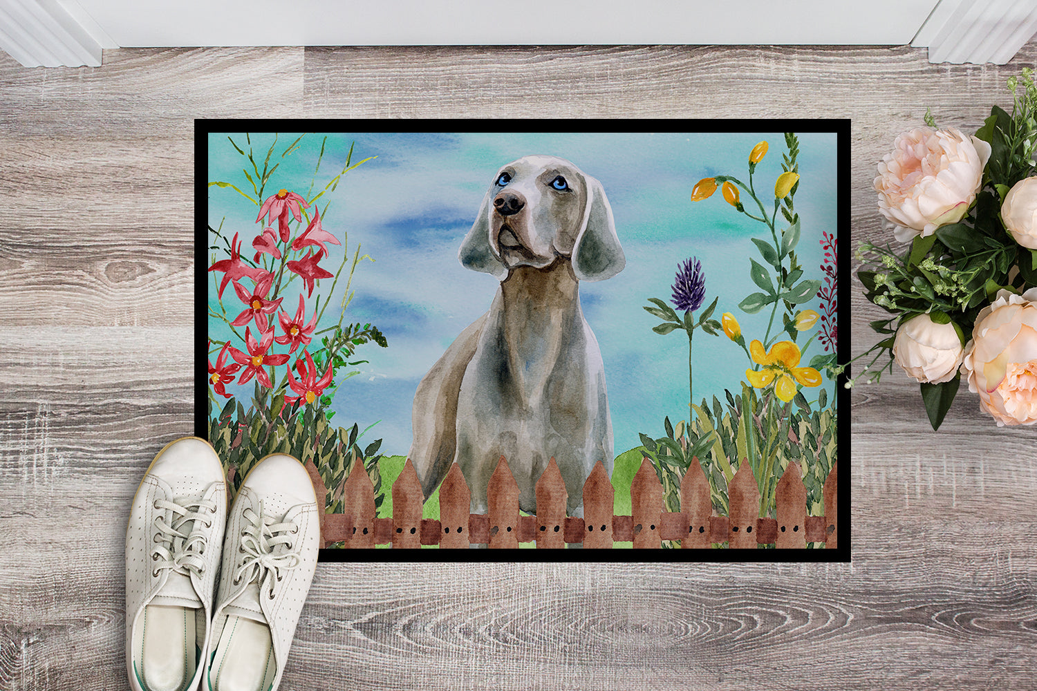 Weimaraner Spring Indoor or Outdoor Mat 18x27 CK1236MAT - the-store.com