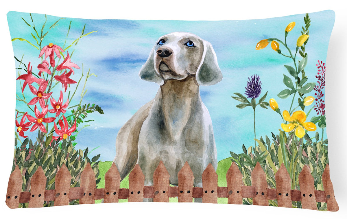 Weimaraner Spring Canvas Fabric Decorative Pillow CK1236PW1216 by Caroline&#39;s Treasures