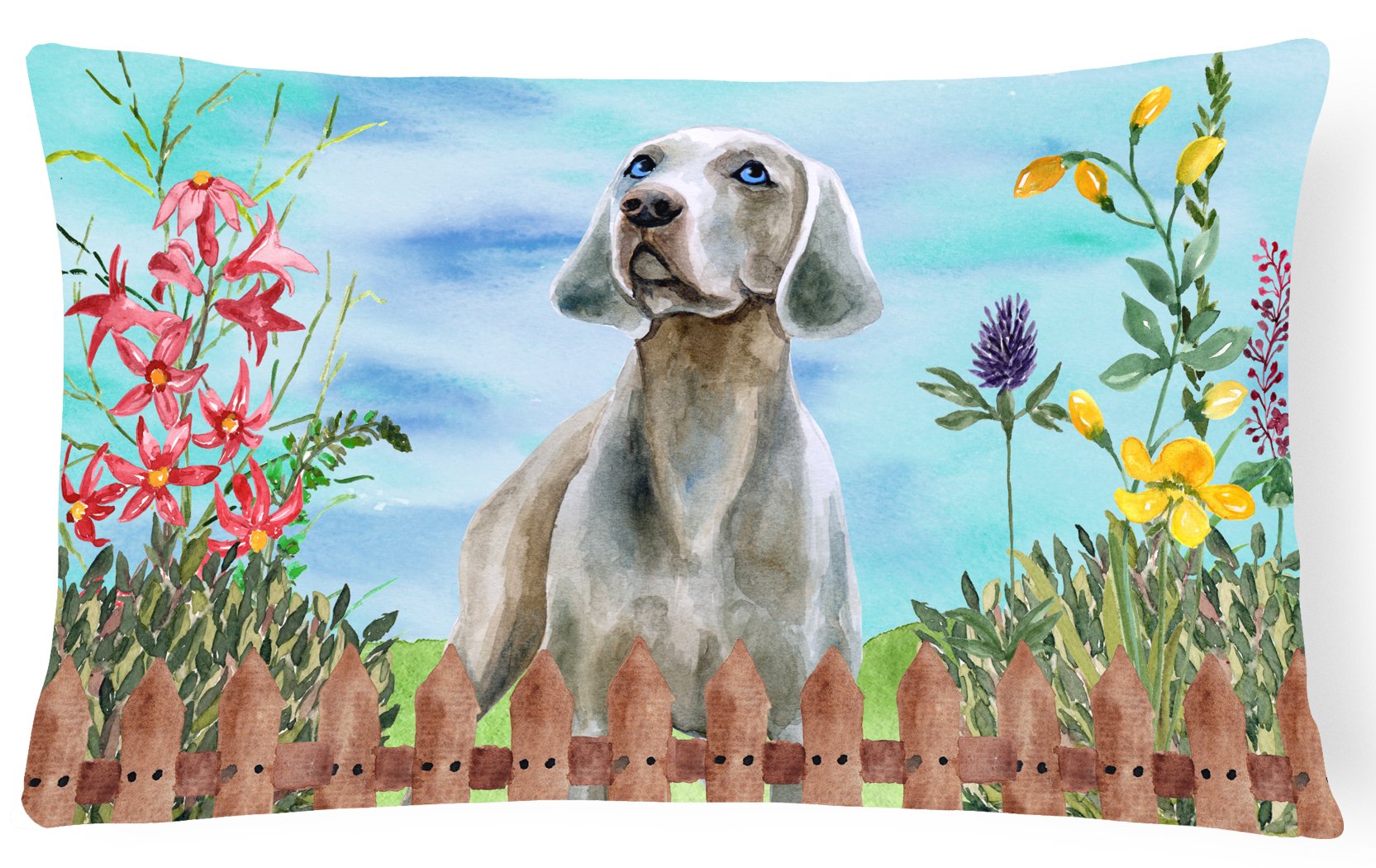 Weimaraner Spring Canvas Fabric Decorative Pillow CK1236PW1216 by Caroline's Treasures