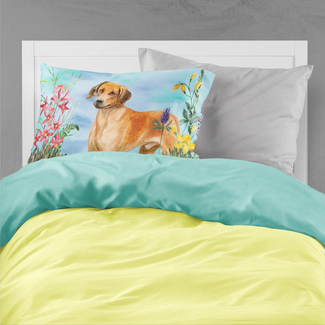 Rhodesian Ridgeback Spring Fabric Standard Pillowcase CK1238PILLOWCASE by Caroline's Treasures