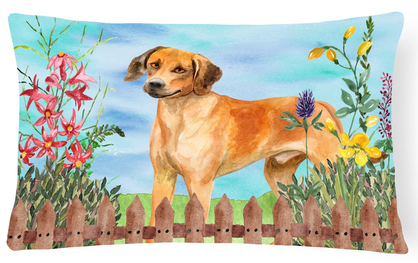 Rhodesian Ridgeback Spring Canvas Fabric Decorative Pillow CK1238PW1216 by Caroline's Treasures