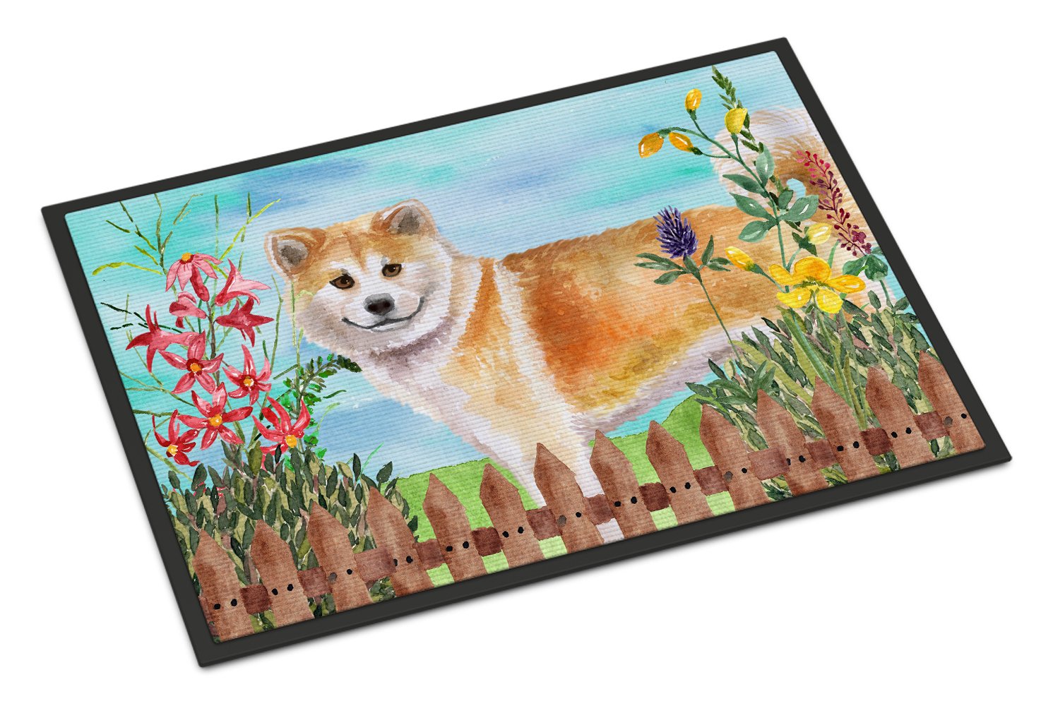 Shiba Inu Spring Indoor or Outdoor Mat 24x36 CK1240JMAT by Caroline's Treasures