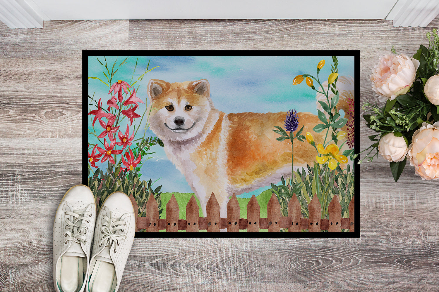 Shiba Inu Spring Indoor or Outdoor Mat 18x27 CK1240MAT - the-store.com