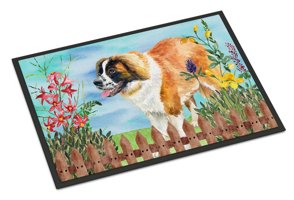 Saint Bernard Spring Indoor or Outdoor Mat 24x36 CK1241JMAT by Caroline&#39;s Treasures