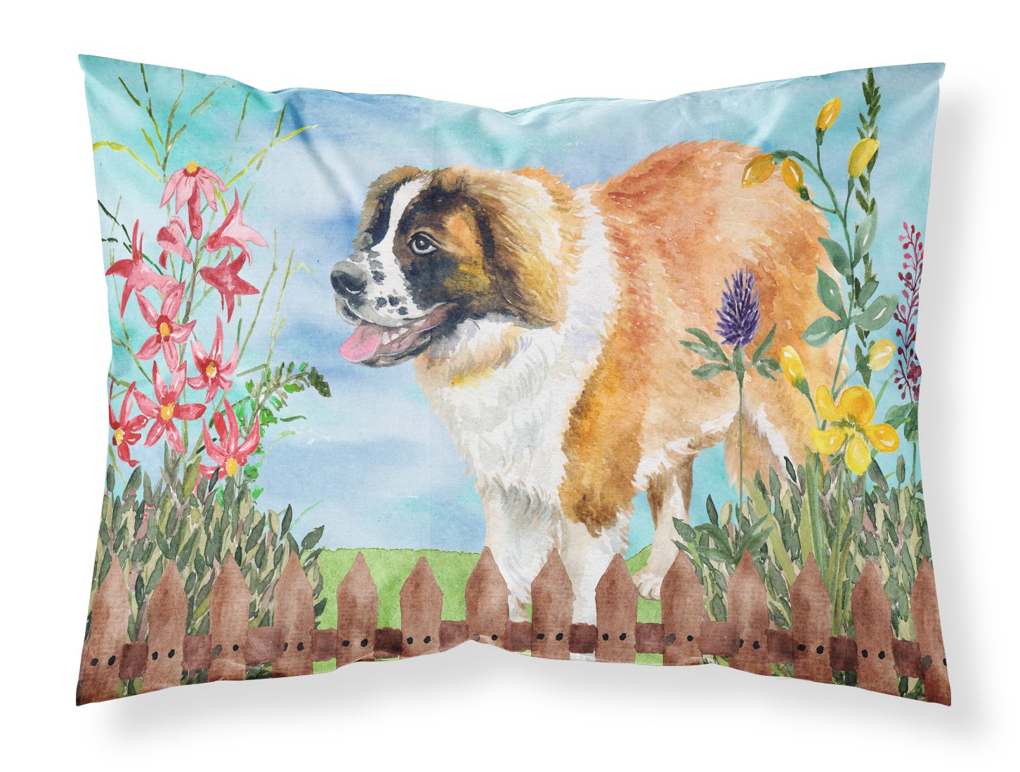 Saint Bernard Spring Fabric Standard Pillowcase CK1241PILLOWCASE by Caroline's Treasures