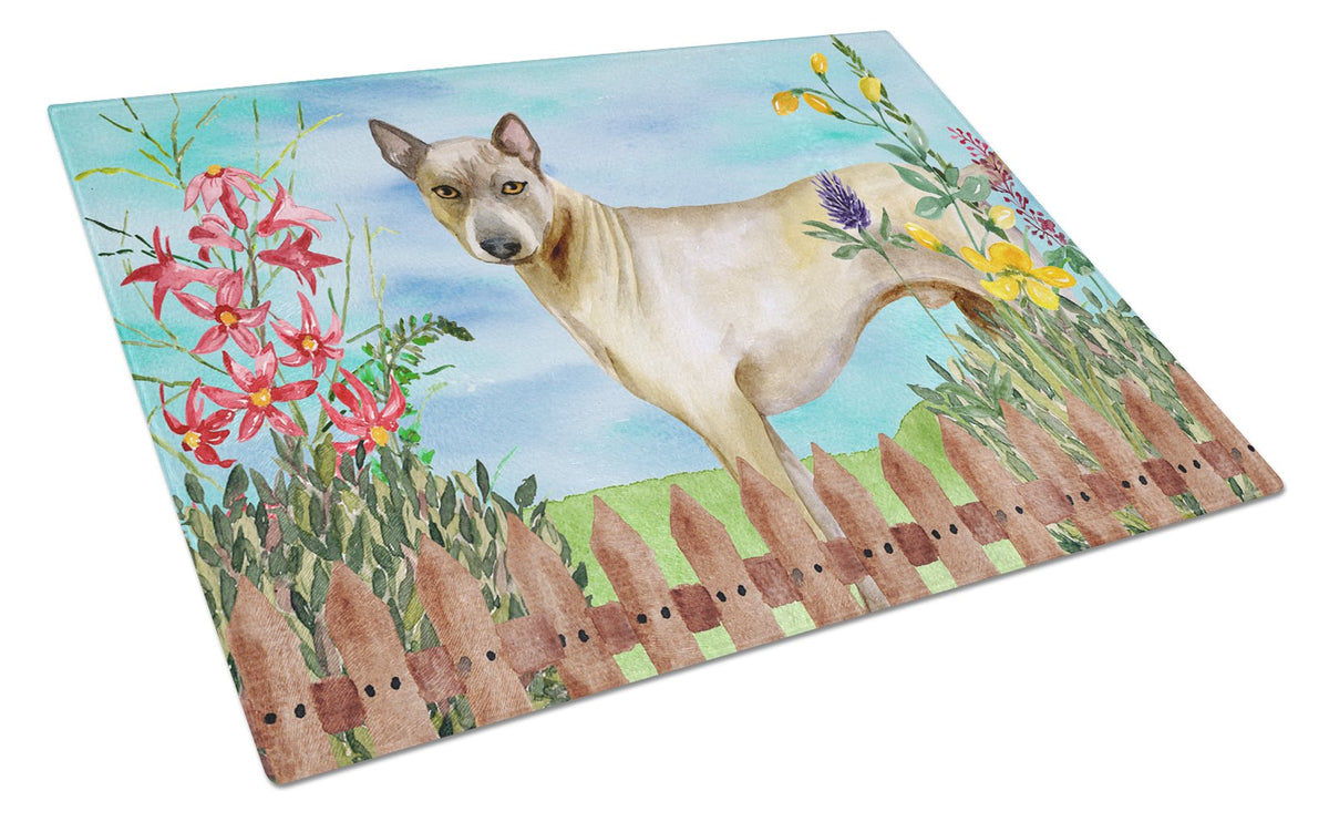 Thai Ridgeback Spring Glass Cutting Board Large CK1242LCB by Caroline&#39;s Treasures