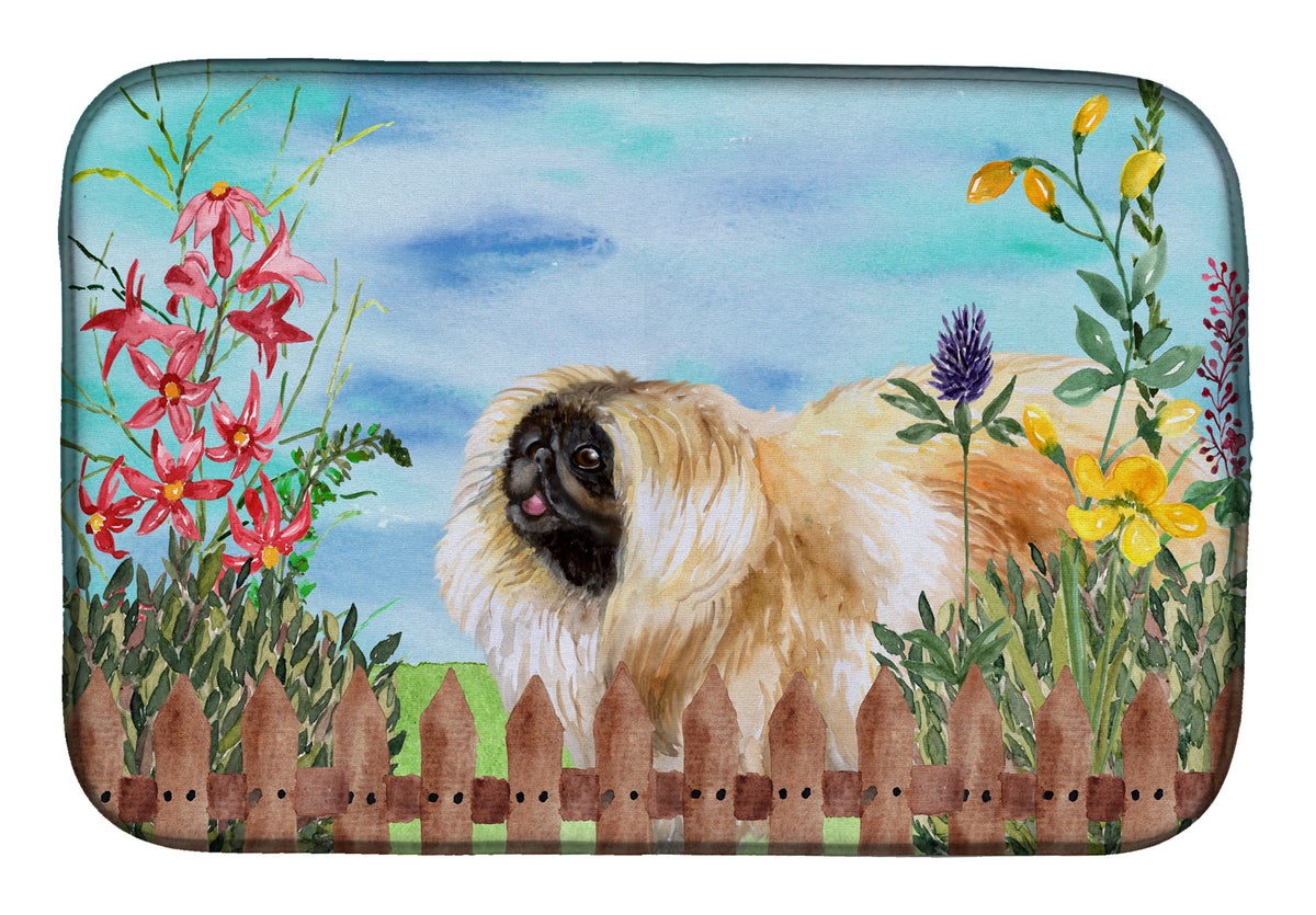 Pekingese Spring Dish Drying Mat CK1243DDM  the-store.com.