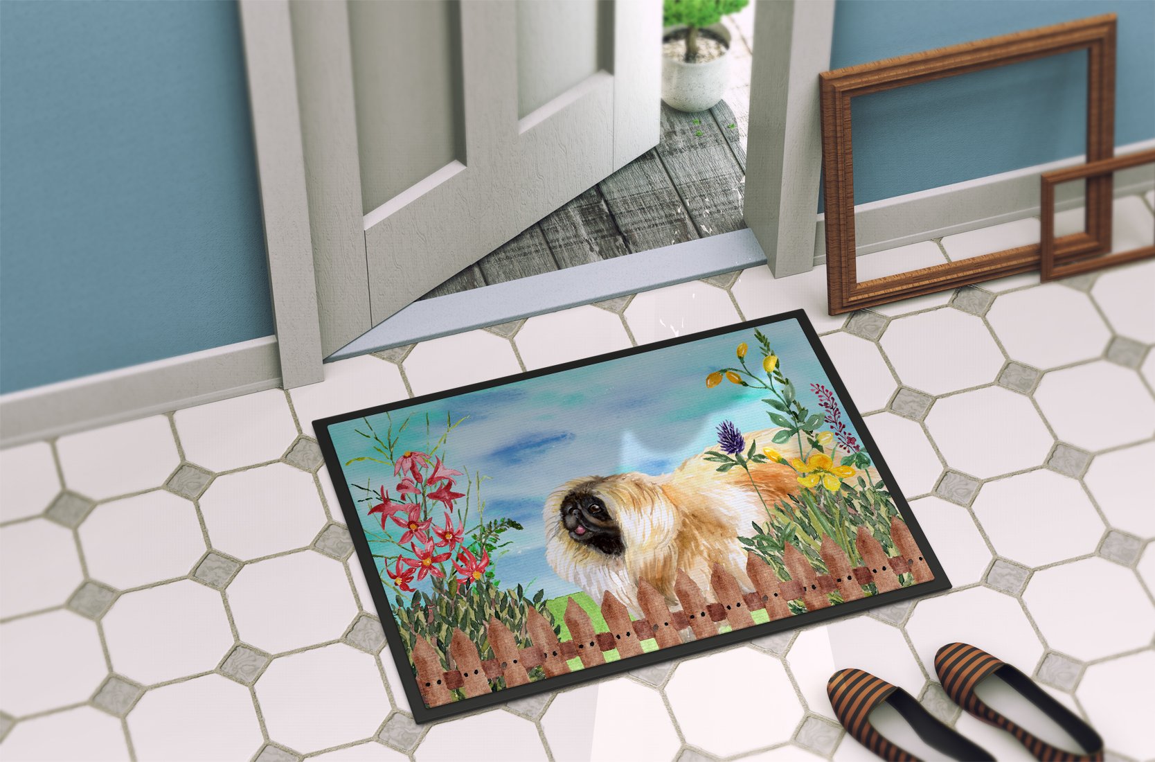 Pekingese Spring Indoor or Outdoor Mat 24x36 CK1243JMAT by Caroline's Treasures