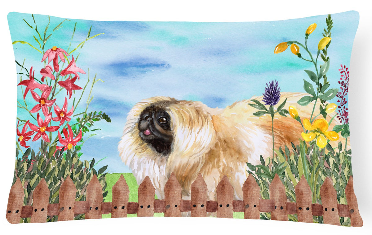 Pekingese Spring Canvas Fabric Decorative Pillow CK1243PW1216 by Caroline&#39;s Treasures