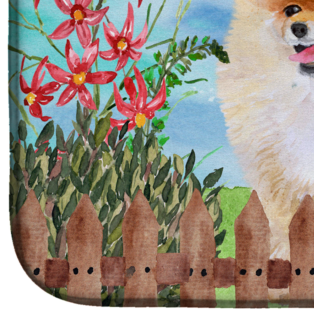 Pomeranian Spring Dish Drying Mat CK1244DDM  the-store.com.