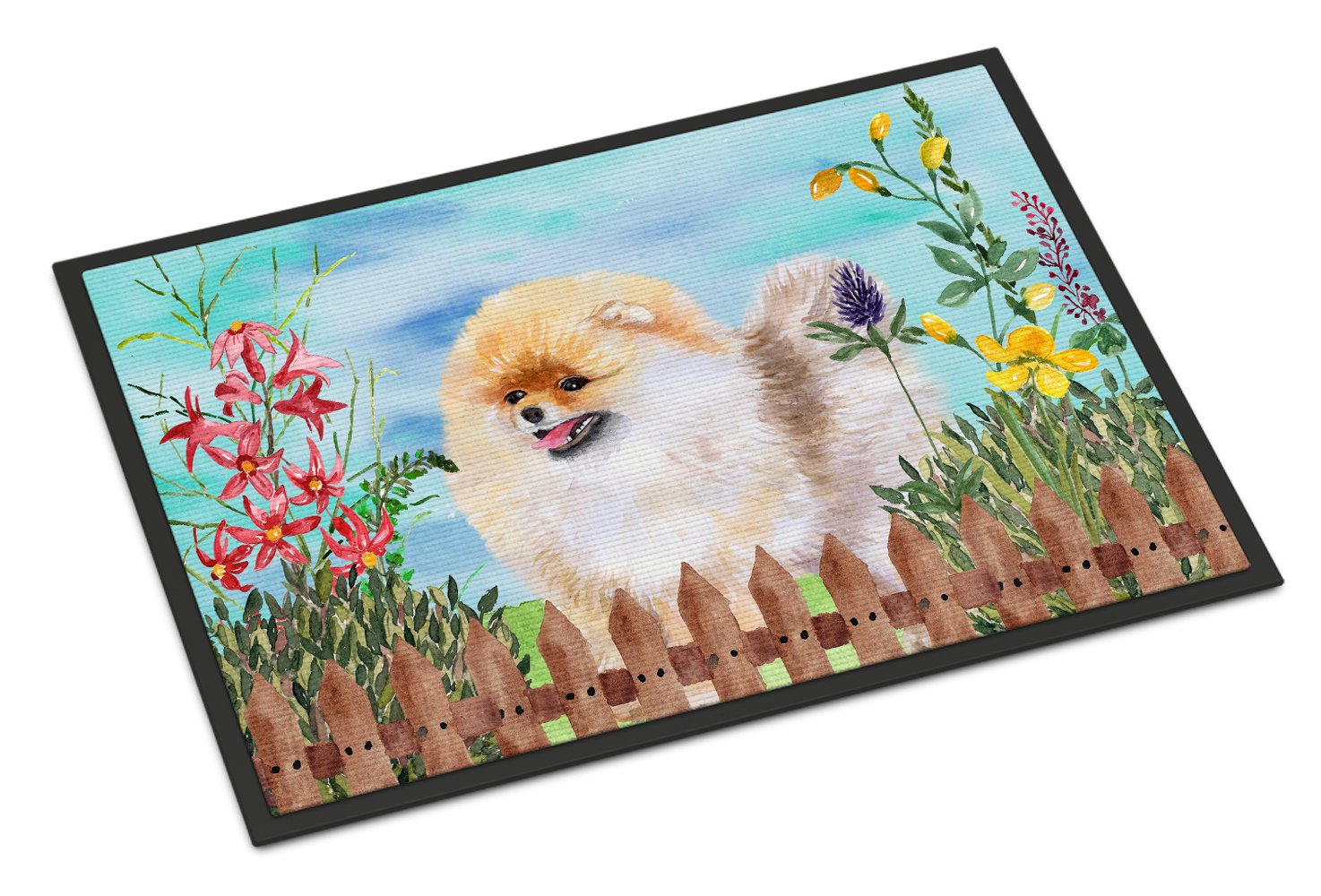 Pomeranian Spring Indoor or Outdoor Mat 24x36 CK1244JMAT by Caroline's Treasures