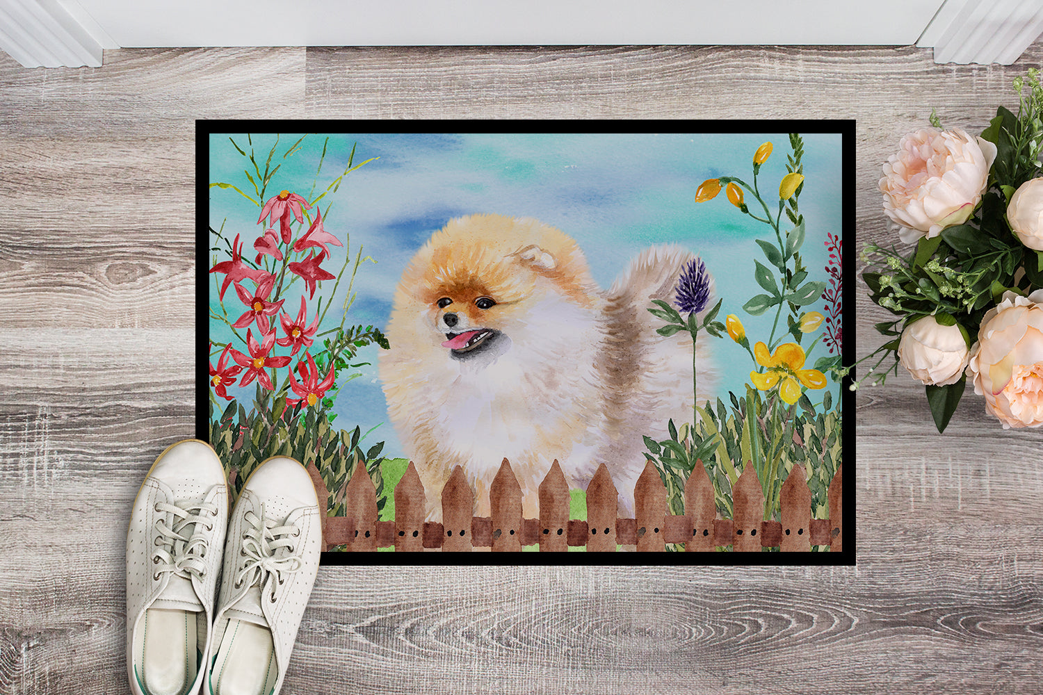 Pomeranian Spring Indoor or Outdoor Mat 18x27 CK1244MAT - the-store.com