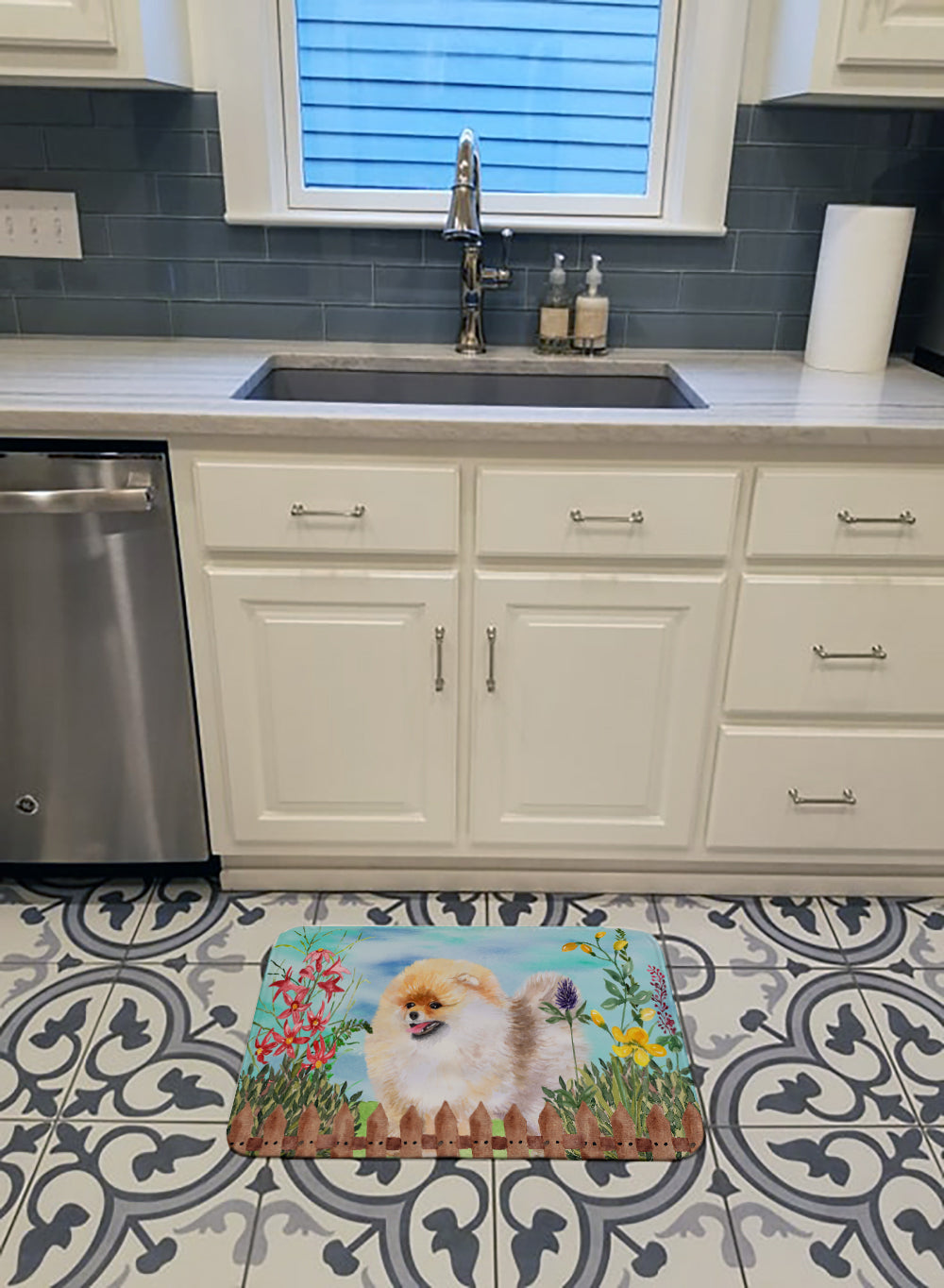 Pomeranian Spring Machine Washable Memory Foam Mat CK1244RUG - the-store.com