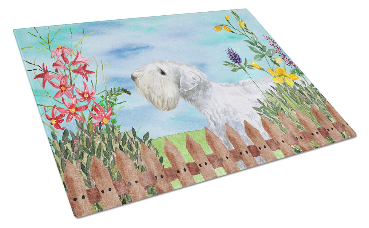 Sealyham Terrier Spring Glass Cutting Board Large CK1246LCB by Caroline&#39;s Treasures