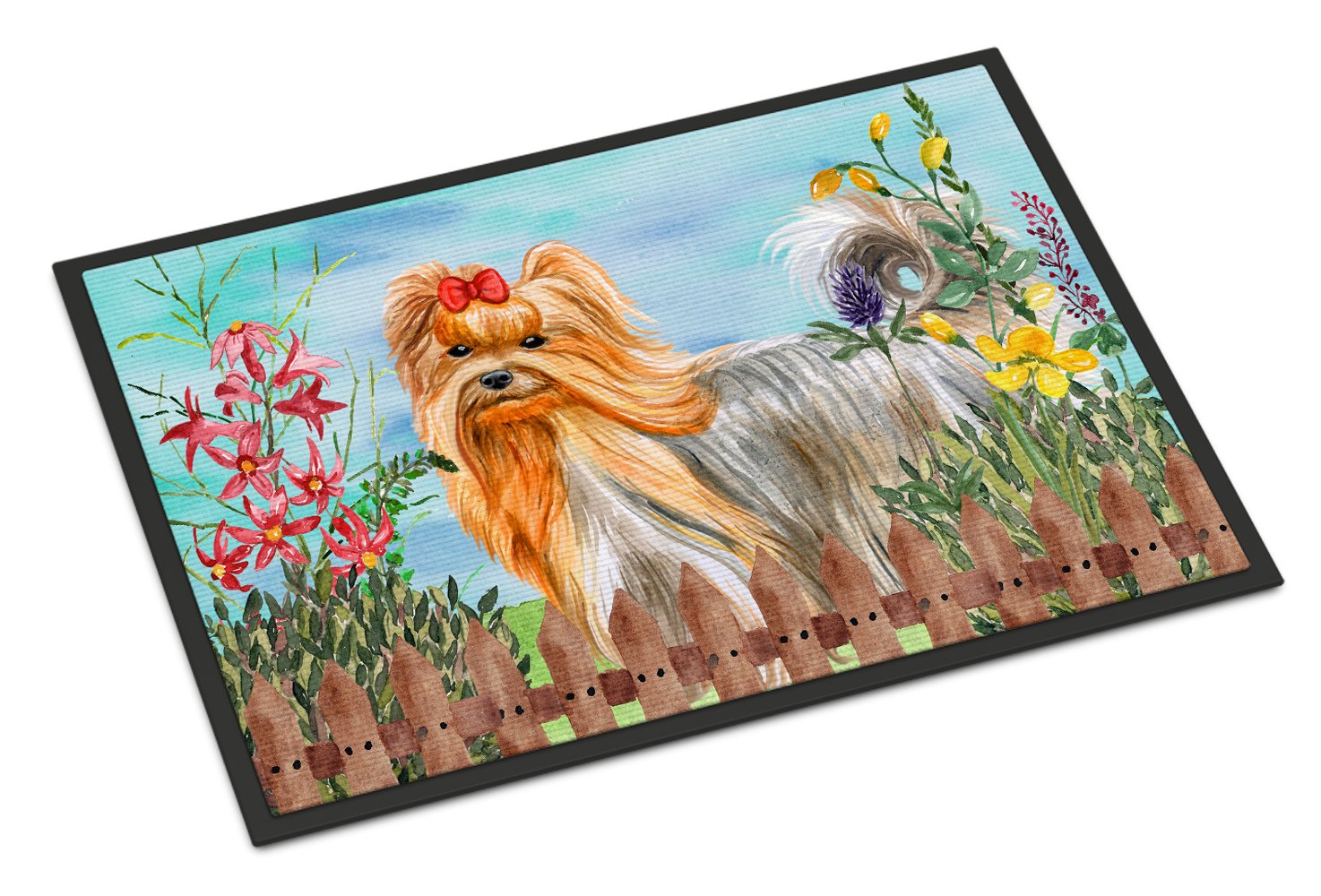 Yorkshire Terrier Spring Indoor or Outdoor Mat 24x36 CK1247JMAT by Caroline's Treasures