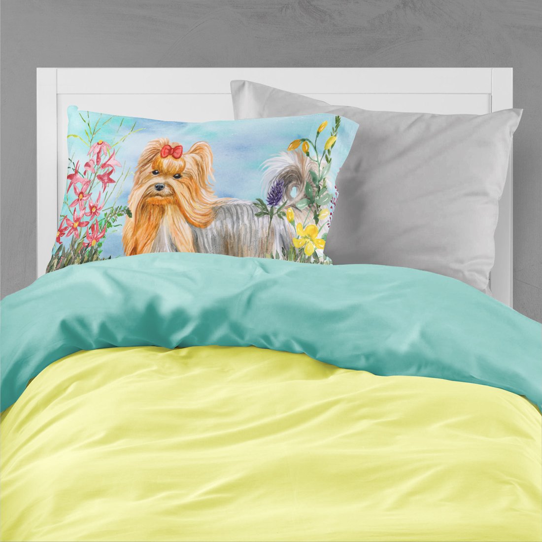 Yorkshire Terrier Spring Fabric Standard Pillowcase CK1247PILLOWCASE by Caroline's Treasures