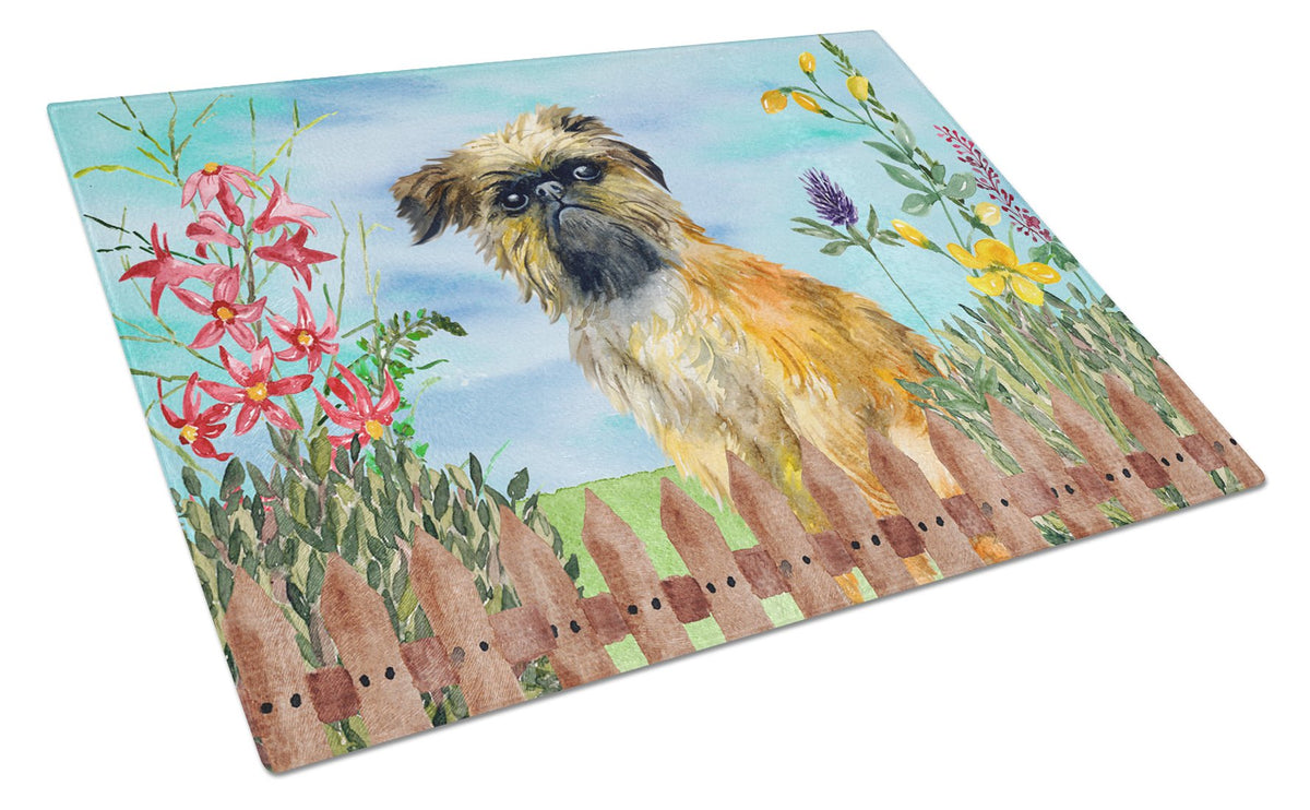 Brussels Griffon Spring Glass Cutting Board Large CK1249LCB by Caroline&#39;s Treasures