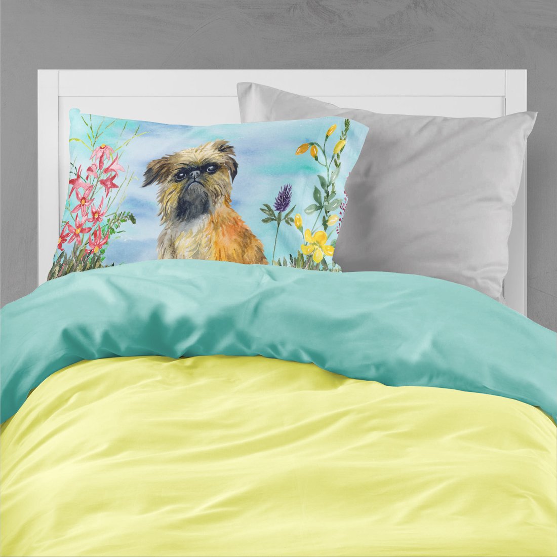 Brussels Griffon Spring Fabric Standard Pillowcase CK1249PILLOWCASE by Caroline's Treasures