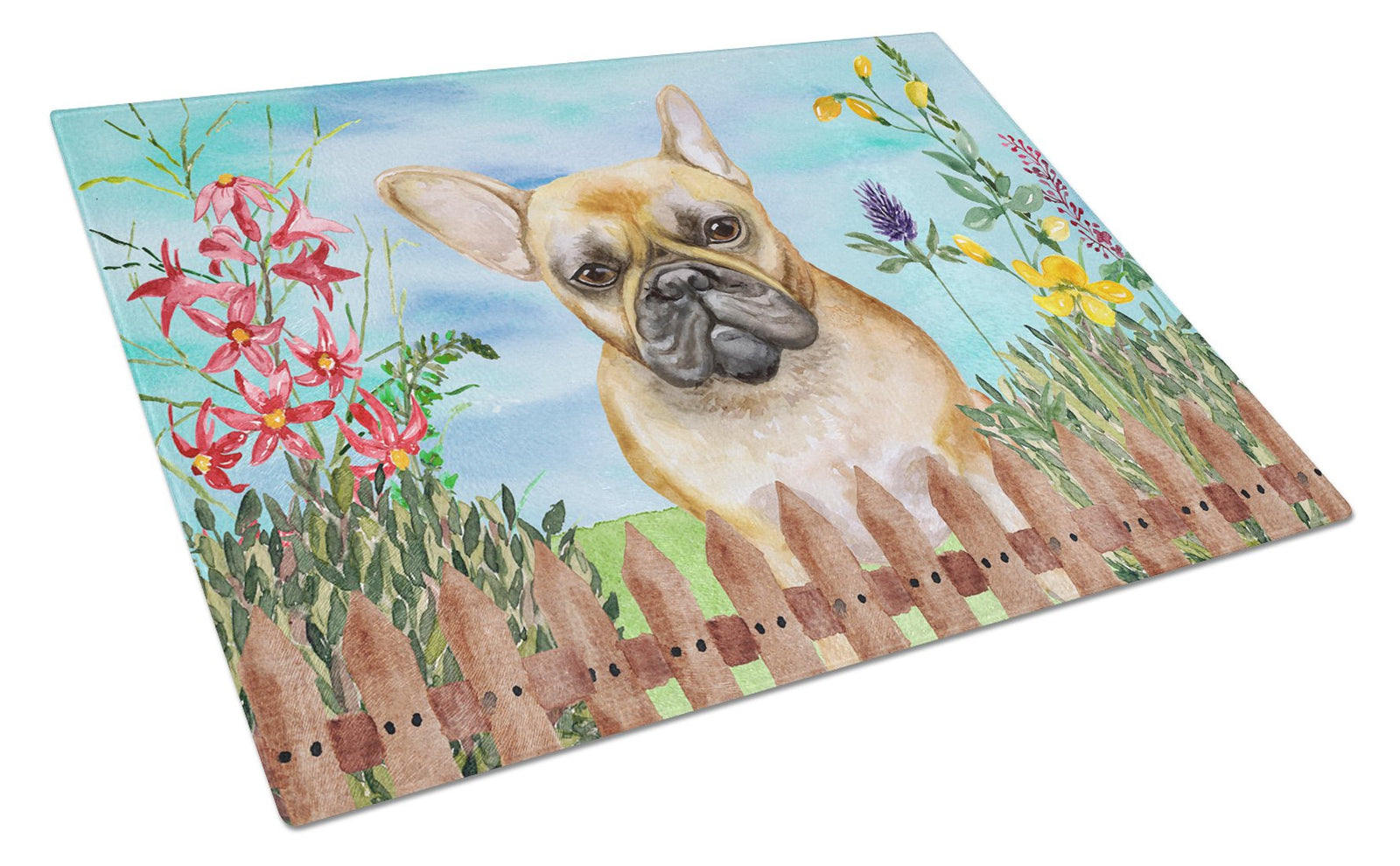 French Bulldog Spring Glass Cutting Board Large CK1250LCB by Caroline's Treasures