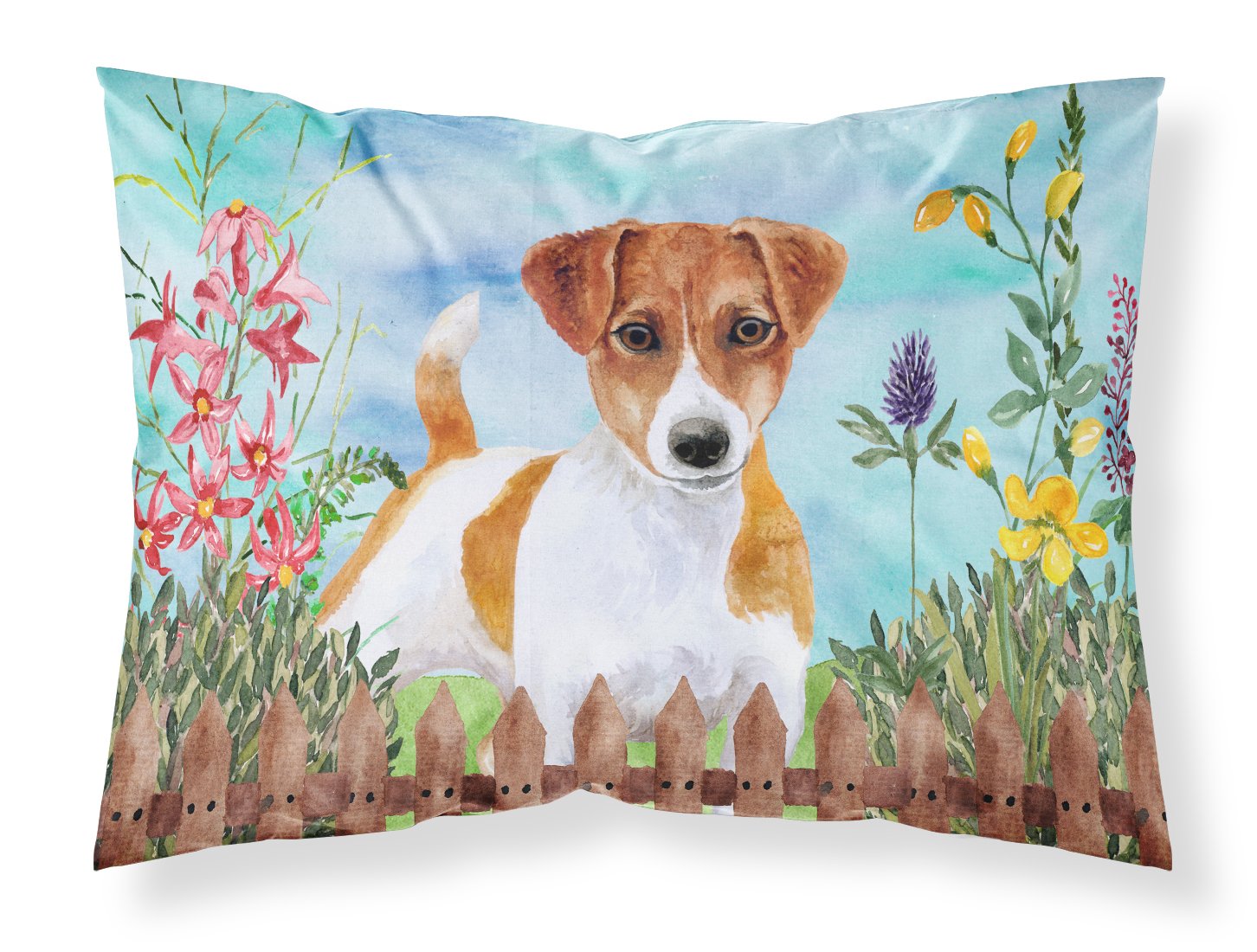 Jack Russell Terrier Spring Fabric Standard Pillowcase CK1251PILLOWCASE by Caroline's Treasures