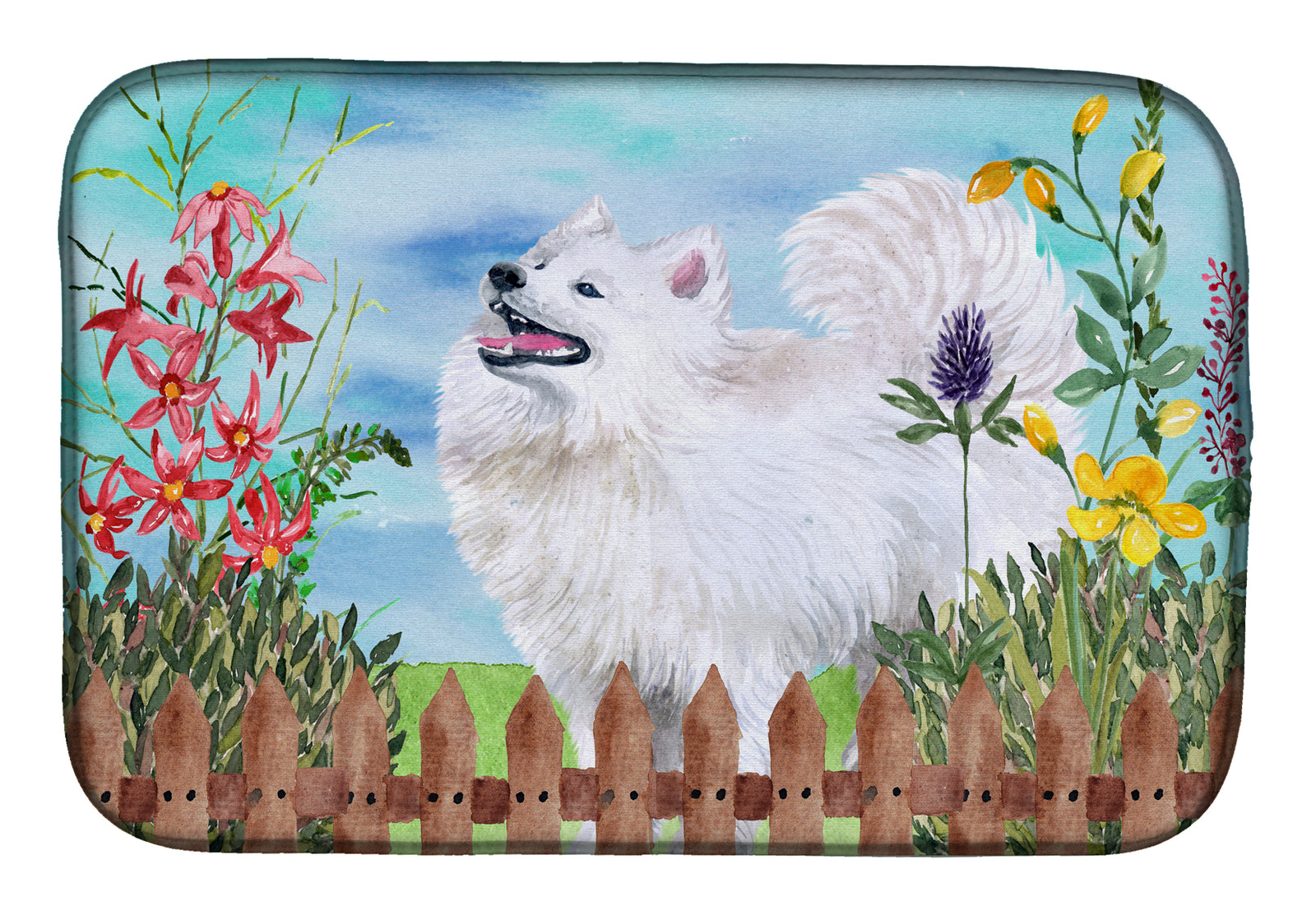 Samoyed Spring Dish Drying Mat CK1253DDM  the-store.com.