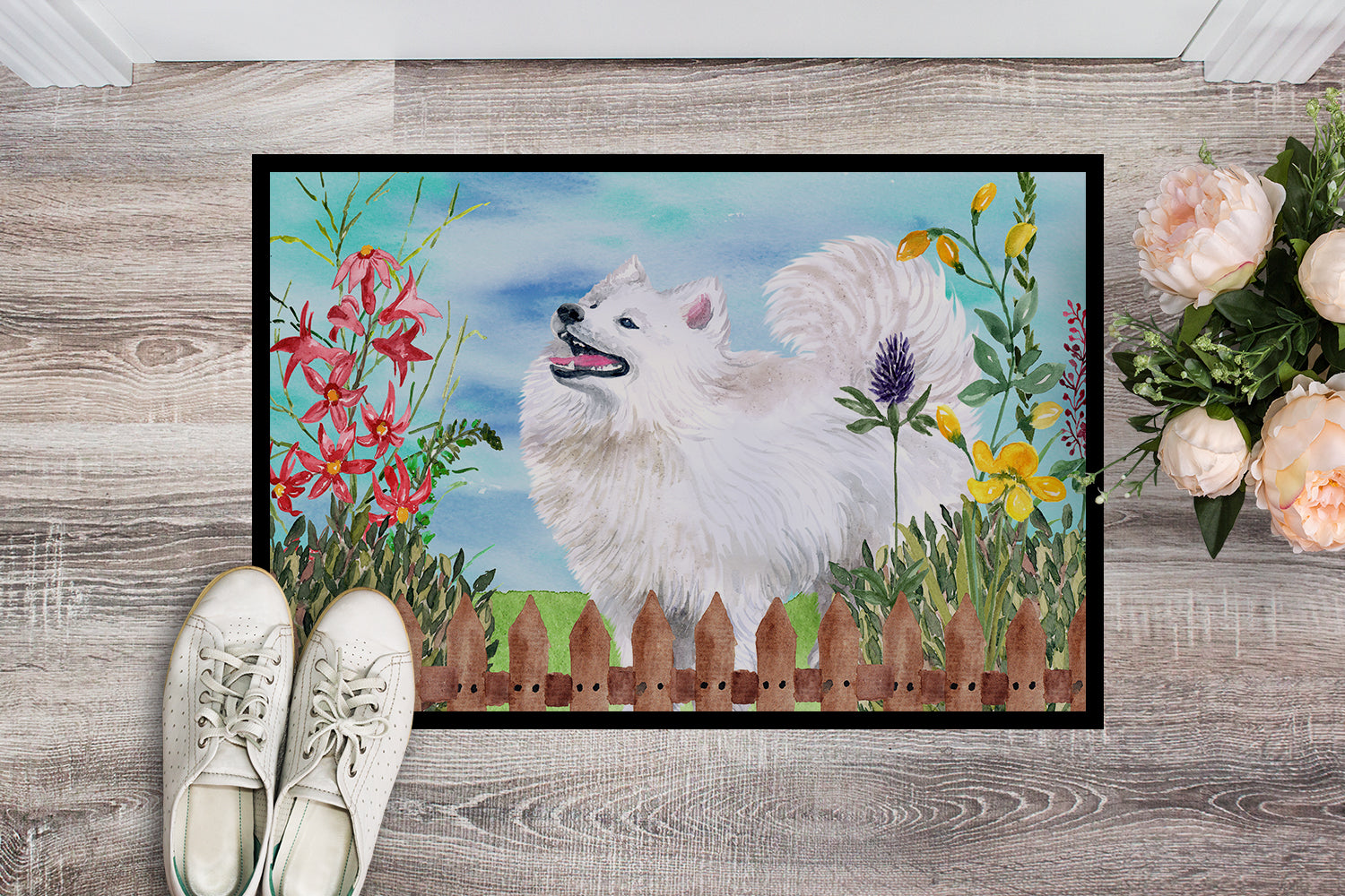 Samoyed Spring Indoor or Outdoor Mat 18x27 CK1253MAT - the-store.com