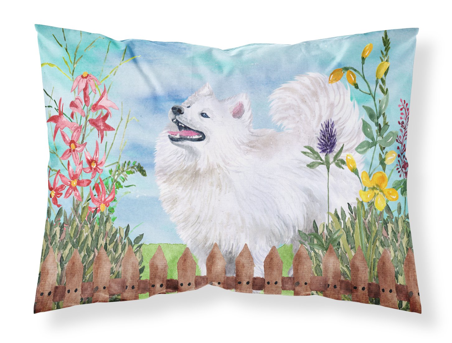 Samoyed Spring Fabric Standard Pillowcase CK1253PILLOWCASE by Caroline's Treasures