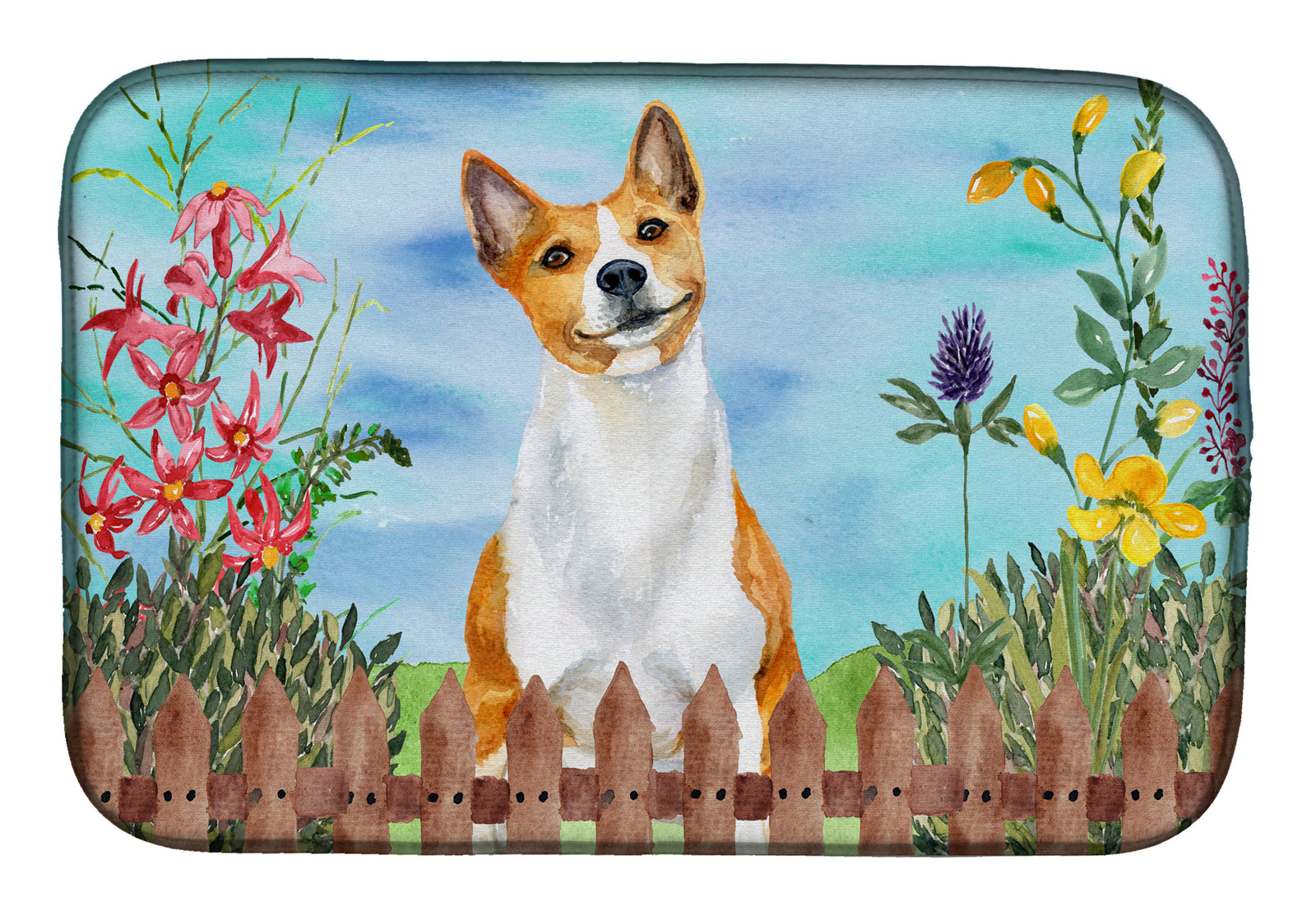 Basenji Spring Dish Drying Mat CK1254DDM  the-store.com.