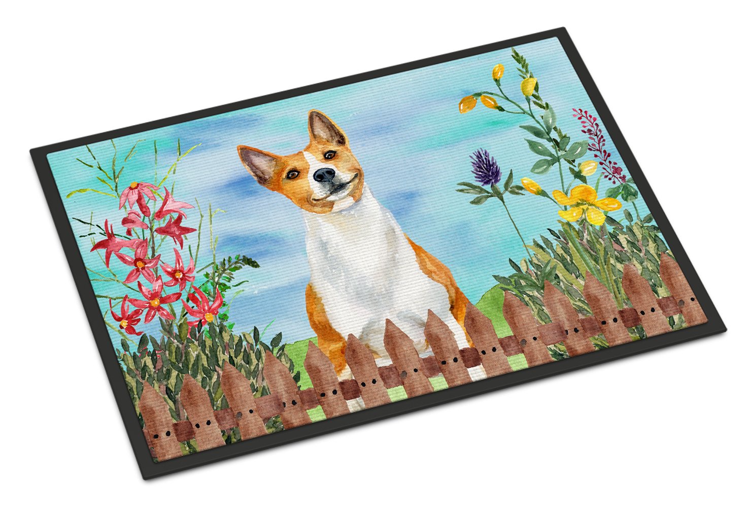 Basenji Spring Indoor or Outdoor Mat 24x36 CK1254JMAT by Caroline's Treasures