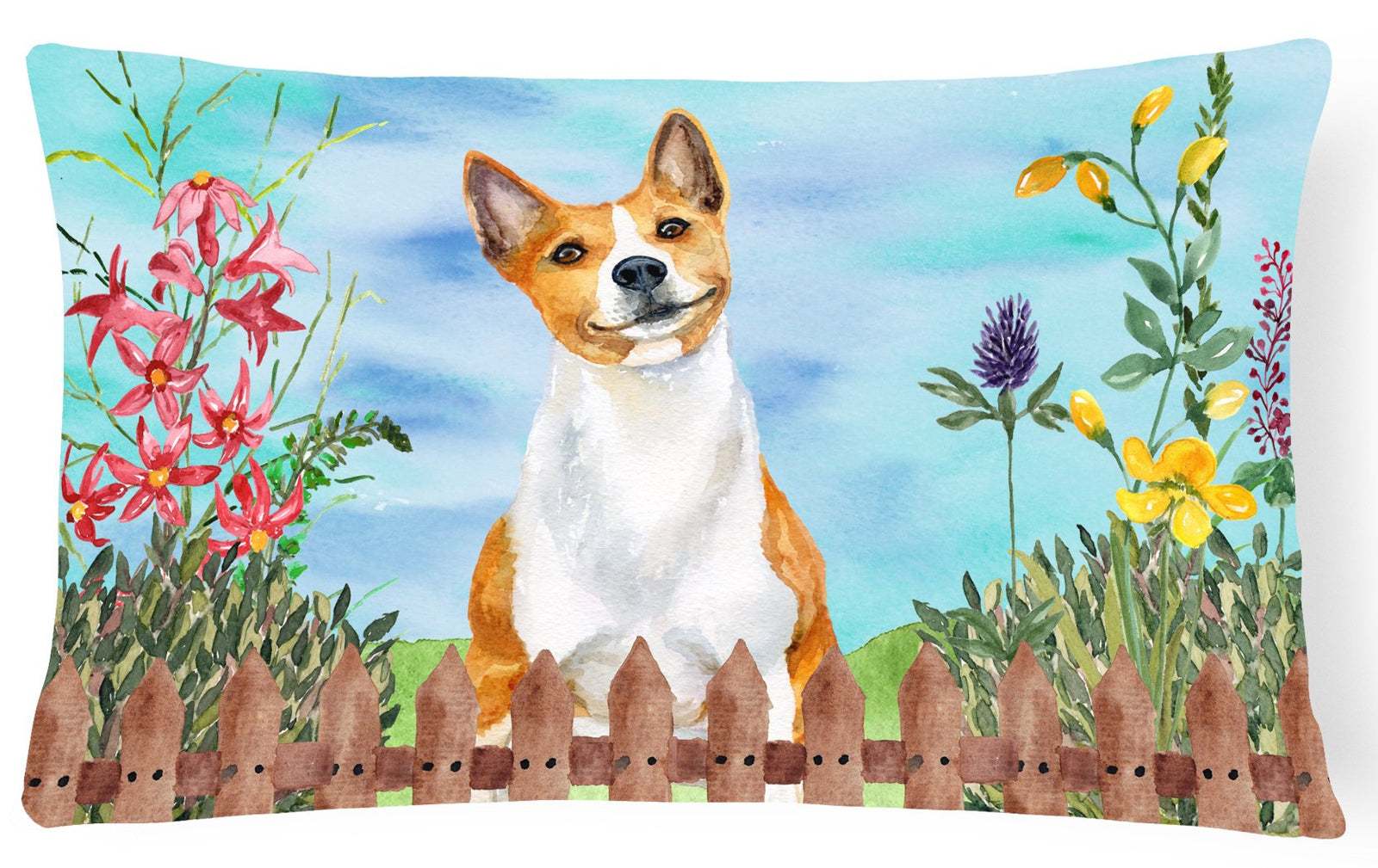 Basenji Spring Canvas Fabric Decorative Pillow CK1254PW1216 by Caroline's Treasures