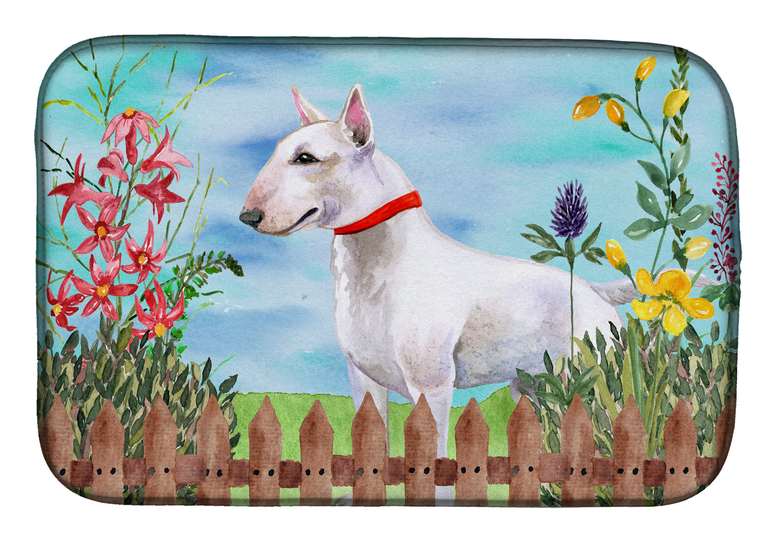 Bull Terrier Spring Dish Drying Mat CK1255DDM  the-store.com.