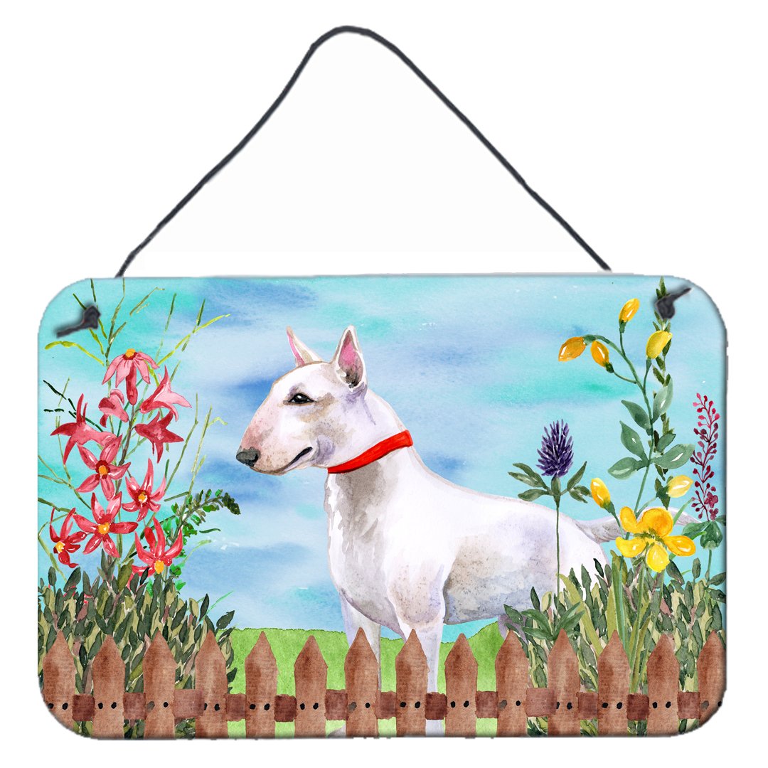 Bull Terrier Spring Wall or Door Hanging Prints CK1255DS812 by Caroline's Treasures