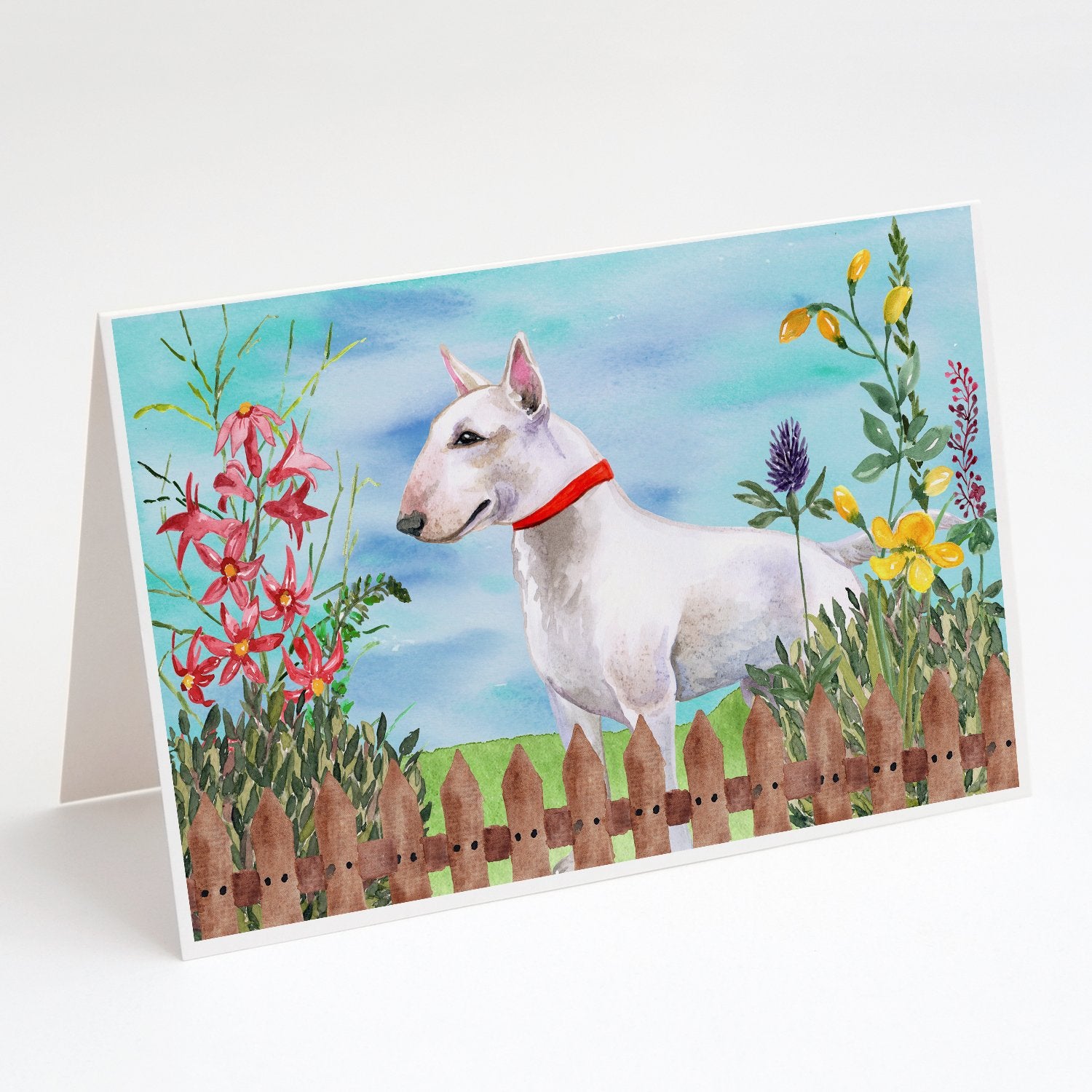 Buy this Bull Terrier Spring Greeting Cards and Envelopes Pack of 8