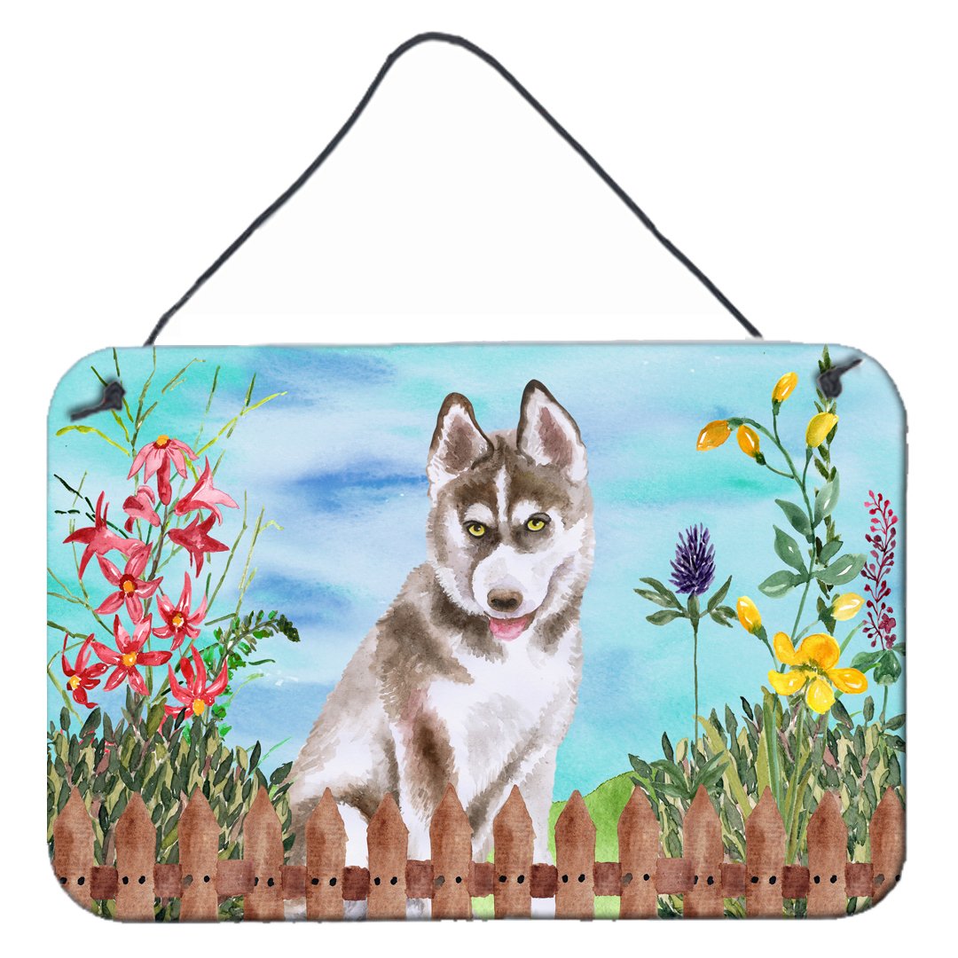 Siberian Husky Grey Spring Wall or Door Hanging Prints CK1258DS812 by Caroline's Treasures