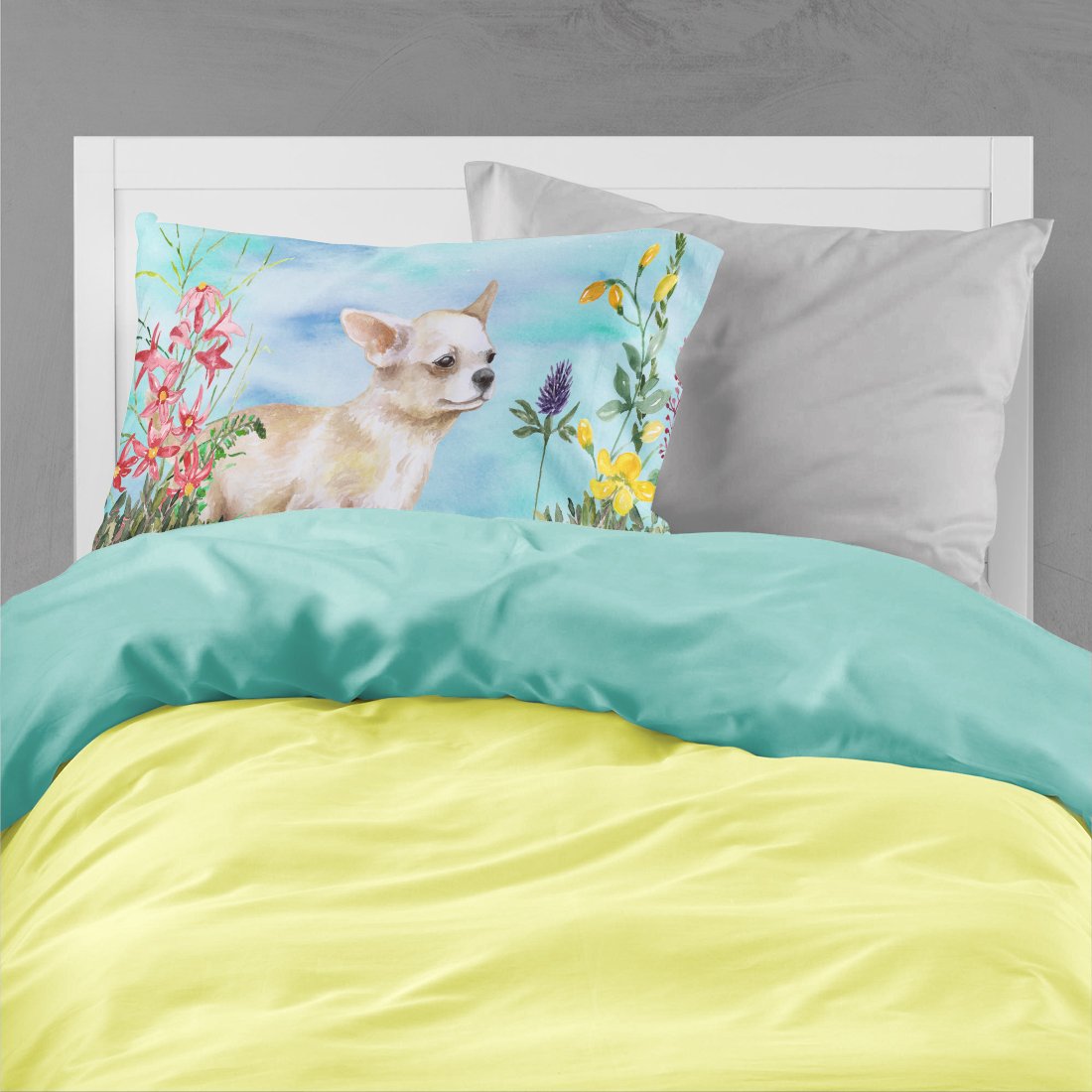 Chihuahua Leg up Spring Fabric Standard Pillowcase CK1259PILLOWCASE by Caroline's Treasures