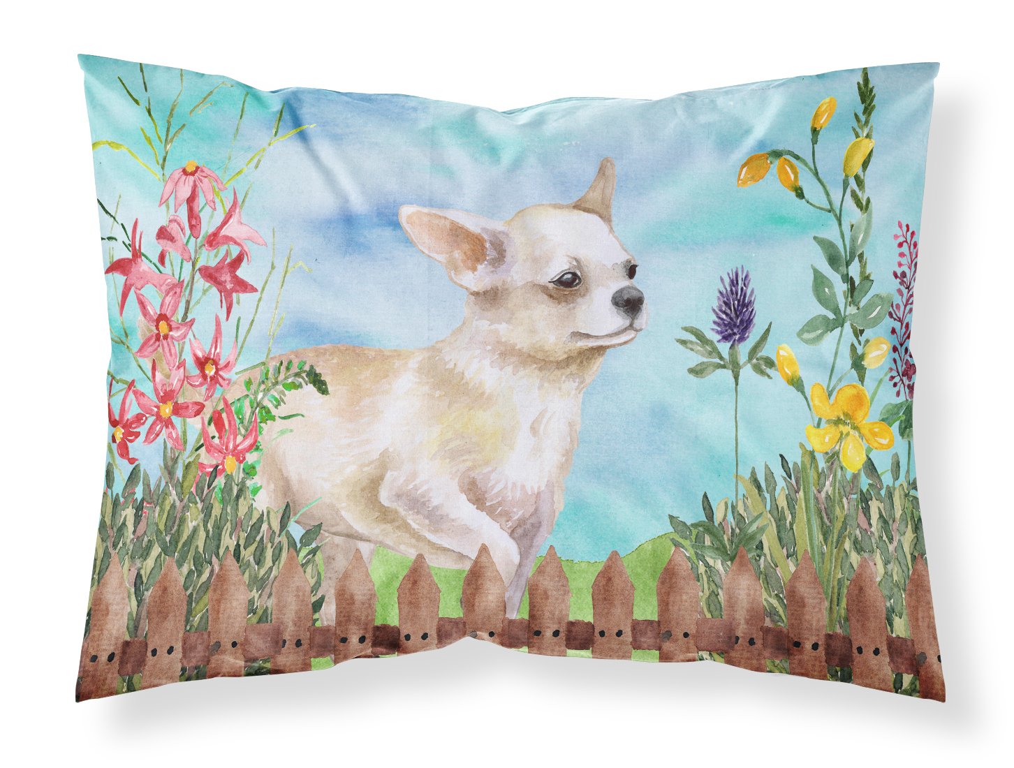 Chihuahua Leg up Spring Fabric Standard Pillowcase CK1259PILLOWCASE by Caroline's Treasures