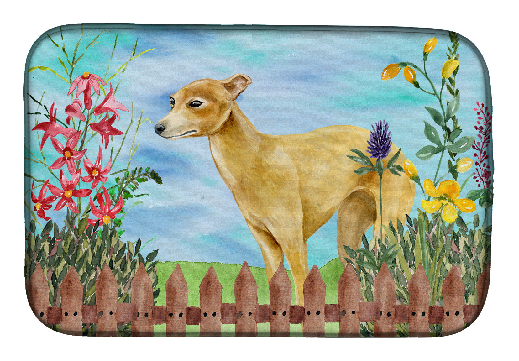 Italian Greyhound Spring Dish Drying Mat CK1260DDM  the-store.com.