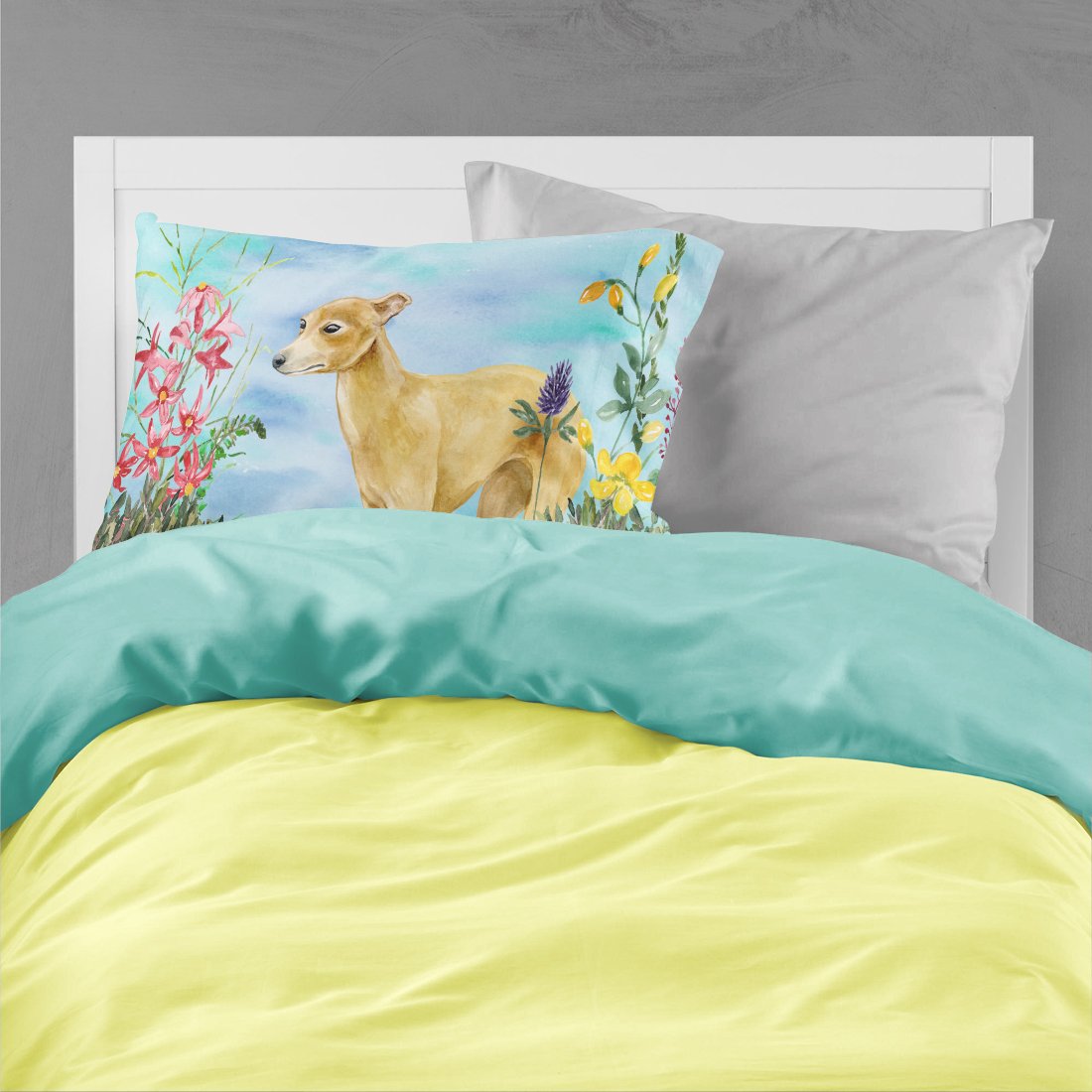 Italian Greyhound Spring Fabric Standard Pillowcase CK1260PILLOWCASE by Caroline's Treasures