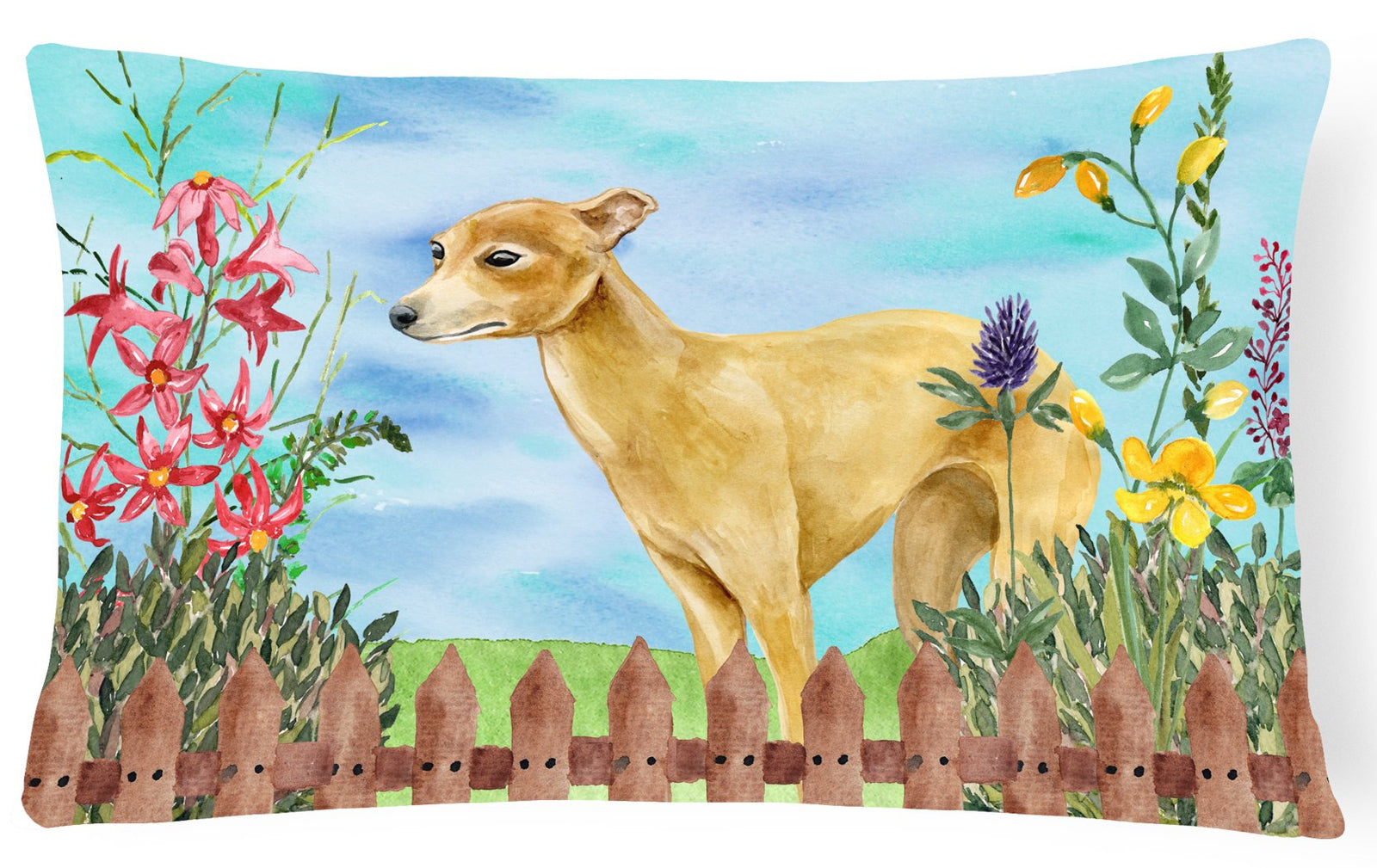 Italian Greyhound Spring Canvas Fabric Decorative Pillow CK1260PW1216 by Caroline's Treasures