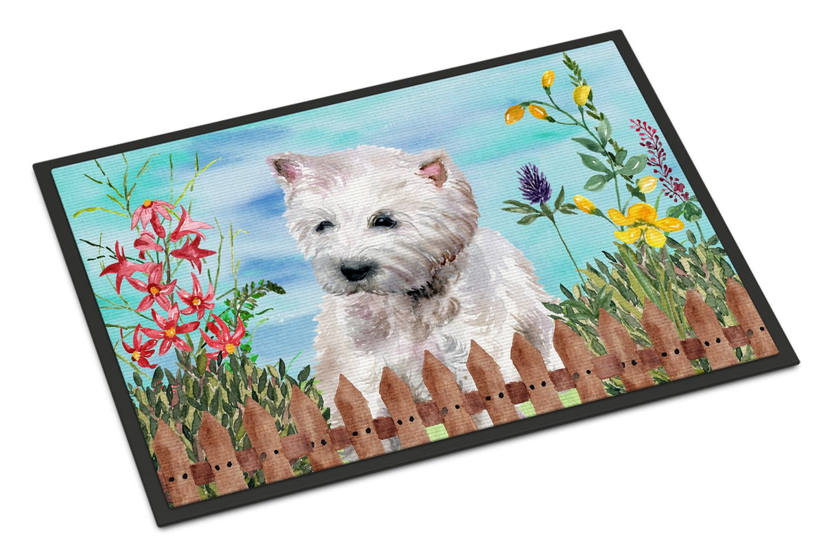 Westie Spring Indoor or Outdoor Mat 24x36 CK1263JMAT by Caroline&#39;s Treasures