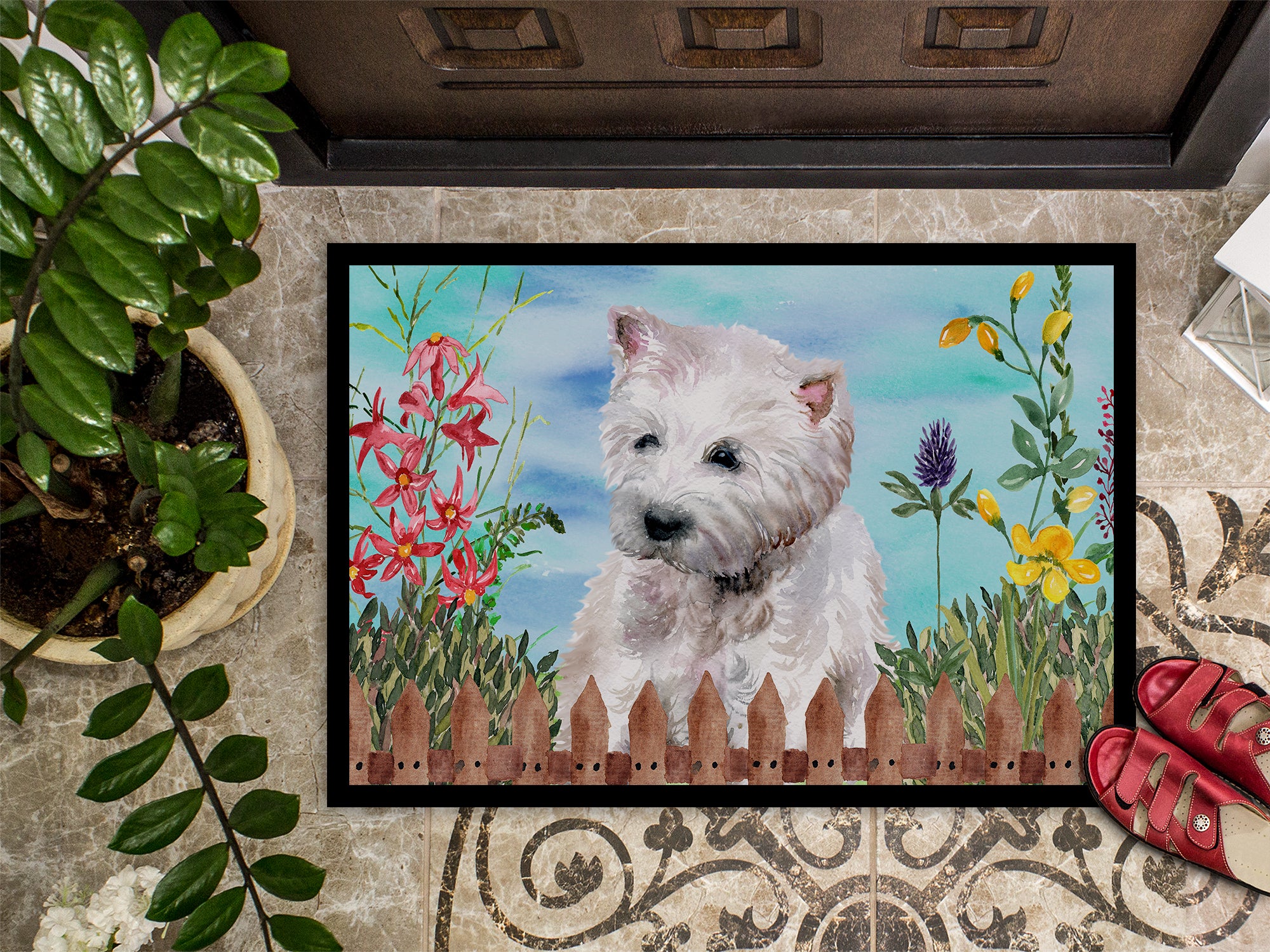 Westie Spring Indoor or Outdoor Mat 18x27 CK1263MAT - the-store.com